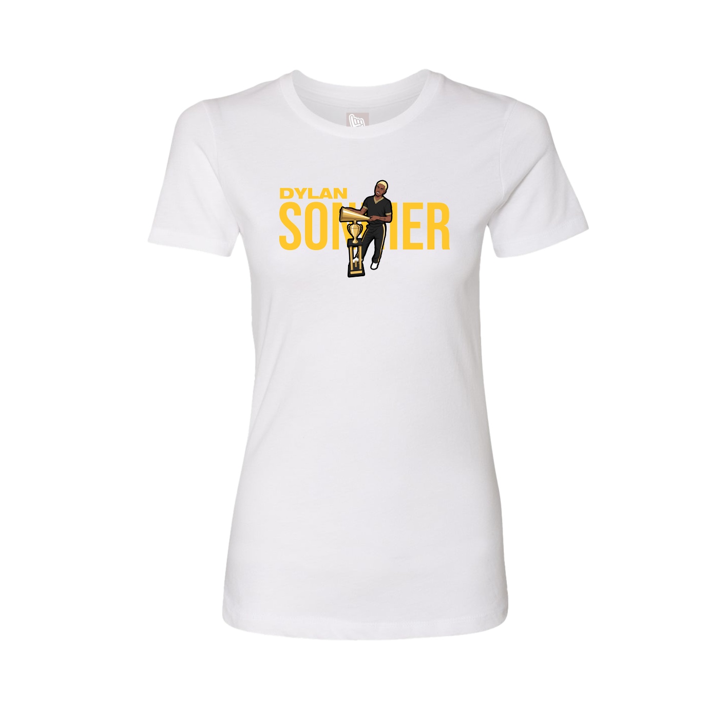 Fitted Women's Tee — Player Name in White
