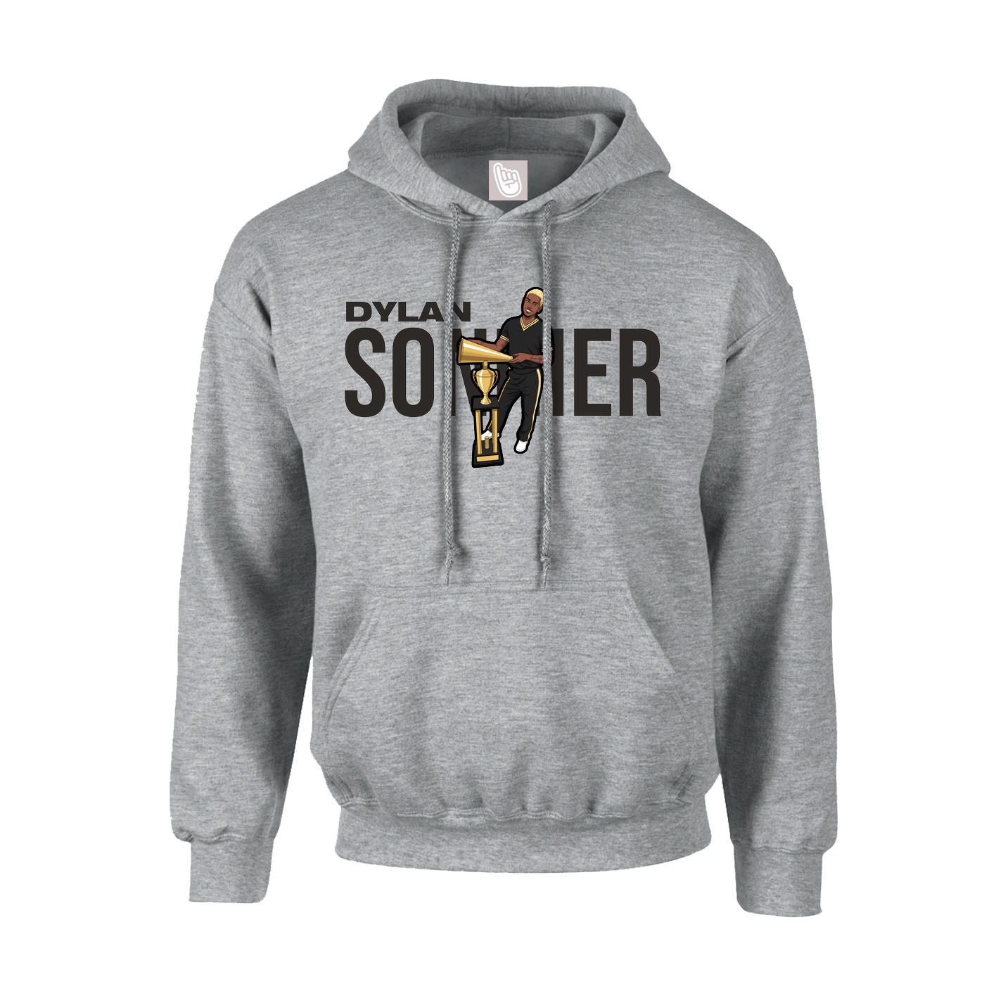 Hoodie — Player Name in Grey