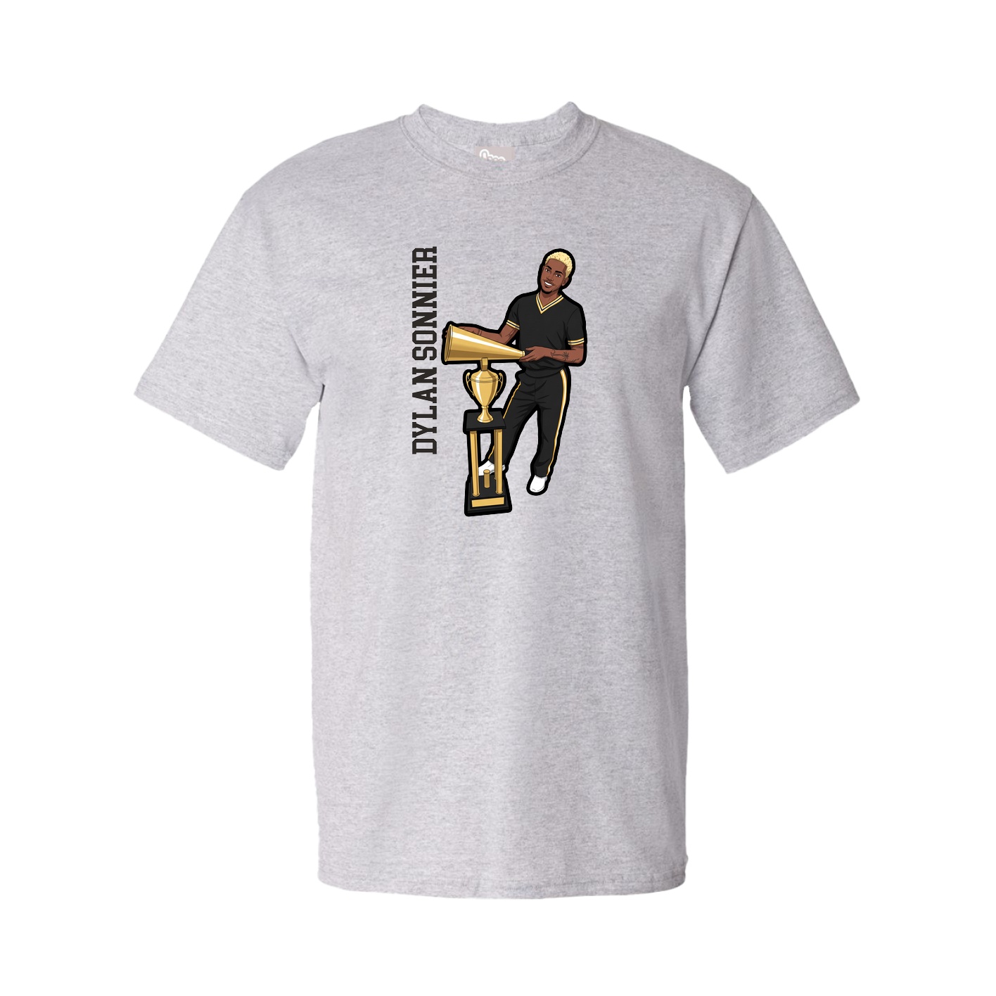 Tee — Name Vertical in Grey