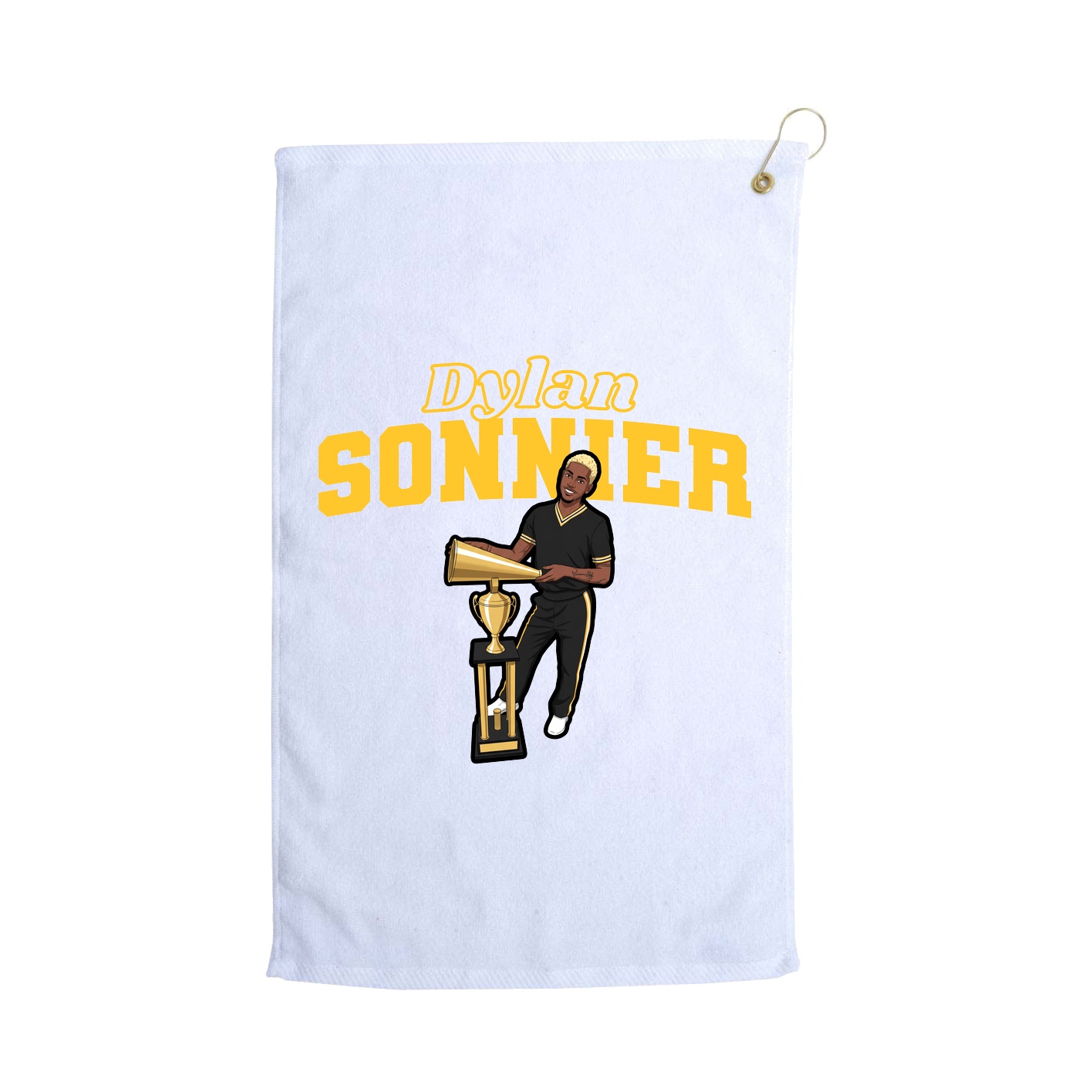 Golf Towel — Name Arch in White