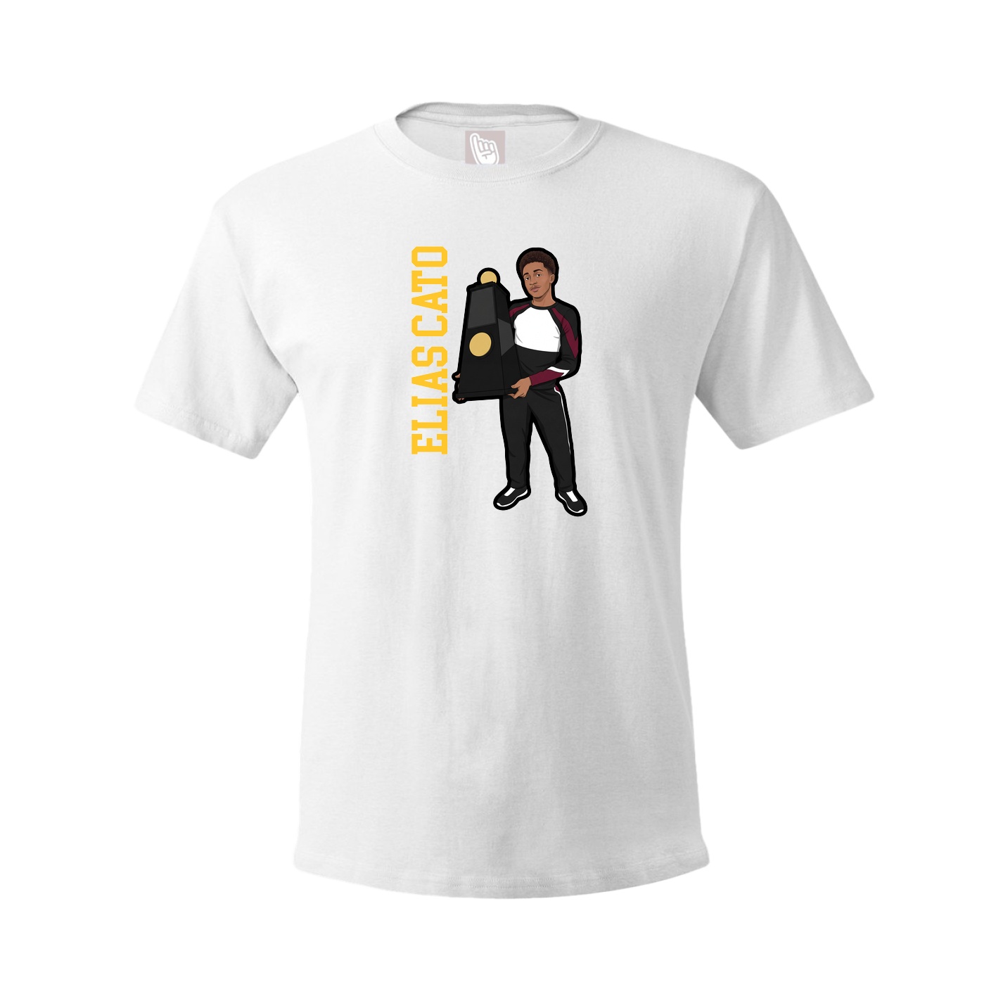 Youth Tee — Name Vertical in White
