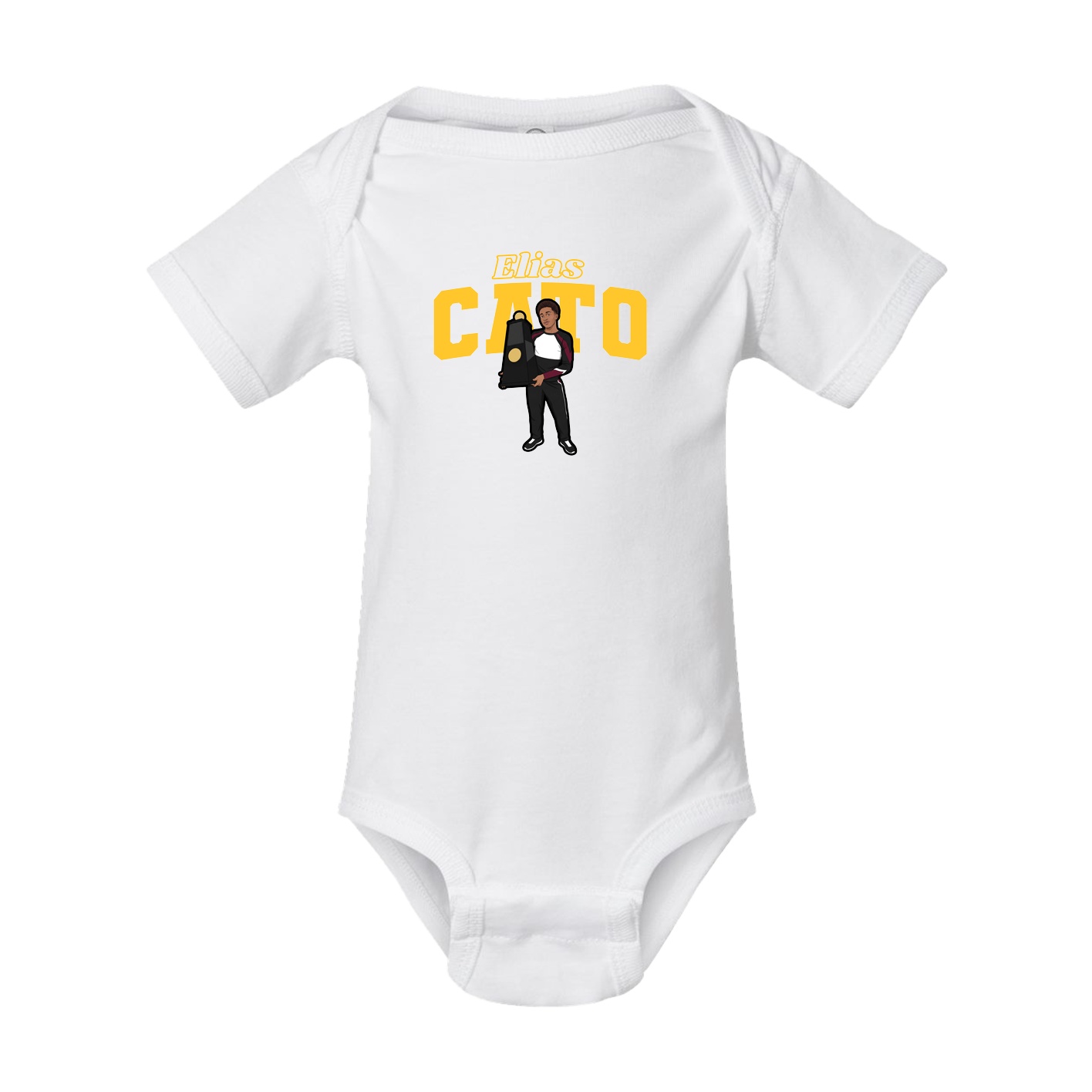 Baby Onesie — Name Arch in White