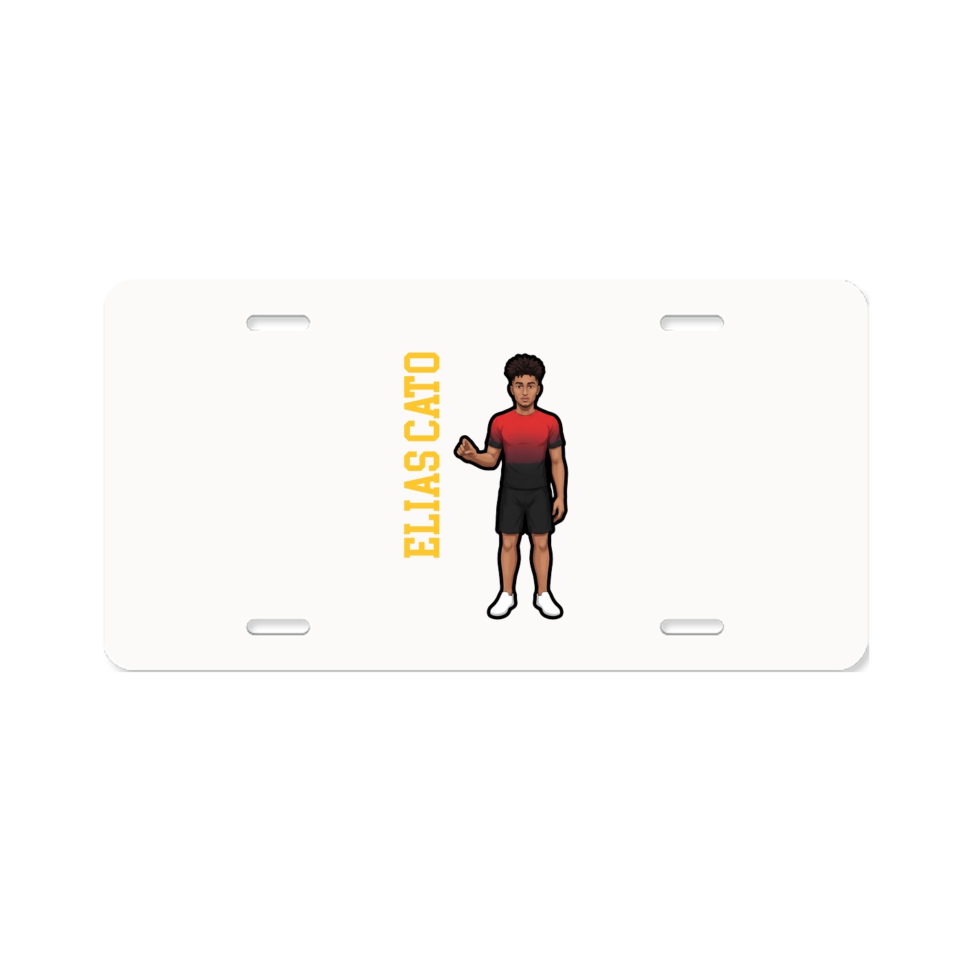 License Plate — Name Vertical in Classic