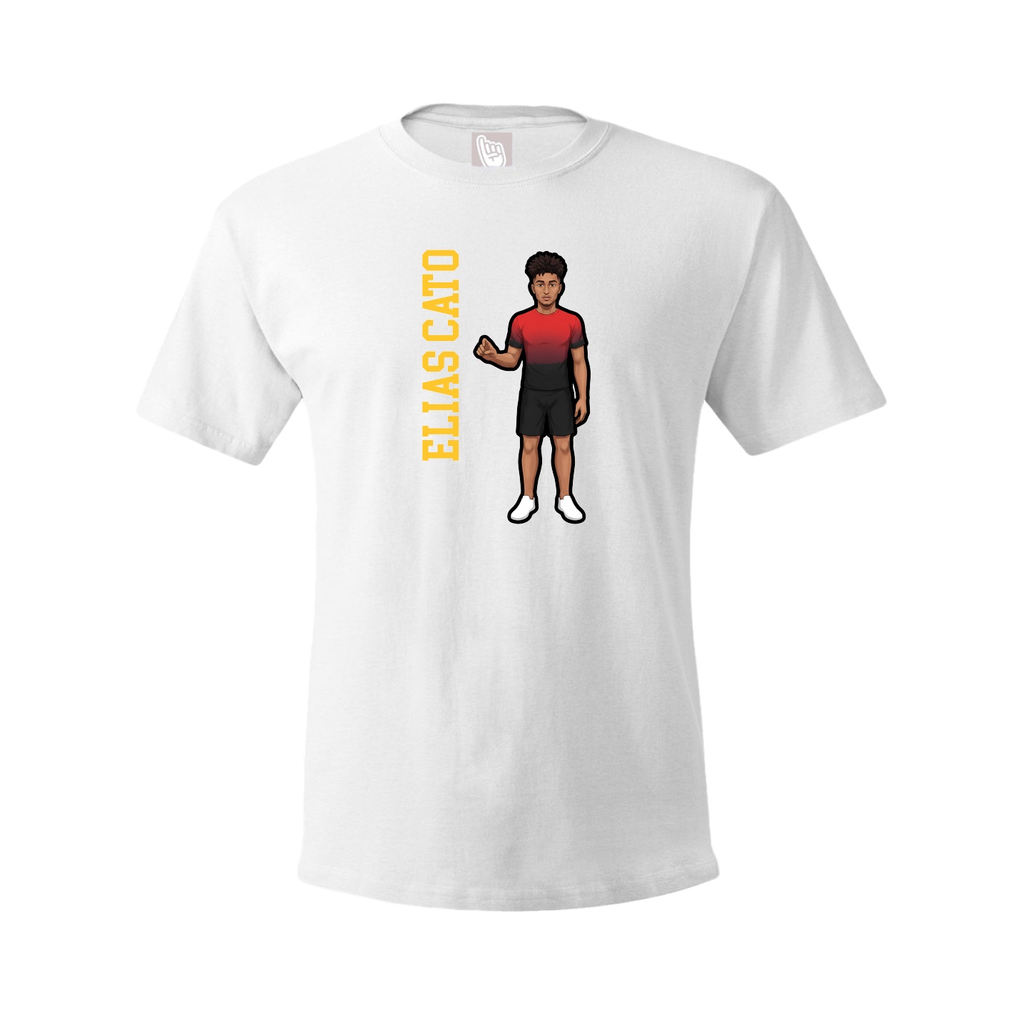 Tee — Name Vertical in White
