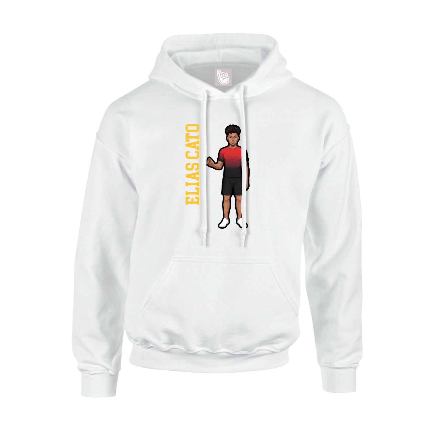 Hoodie — Name Vertical in White