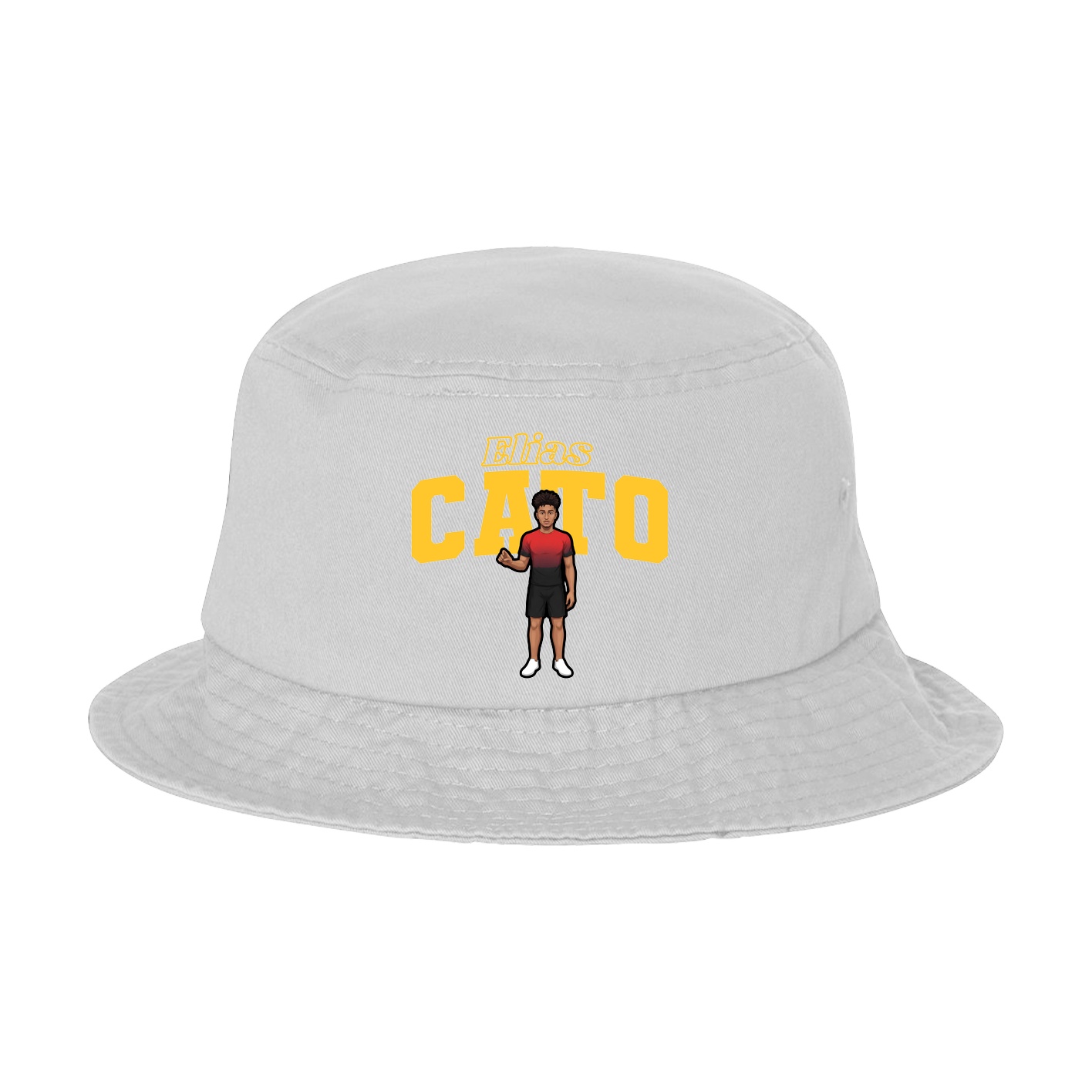 Bucket Cap — Name Arch in White