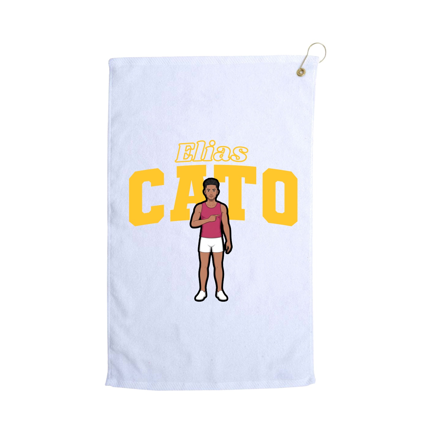Golf Towel — Name Arch in White
