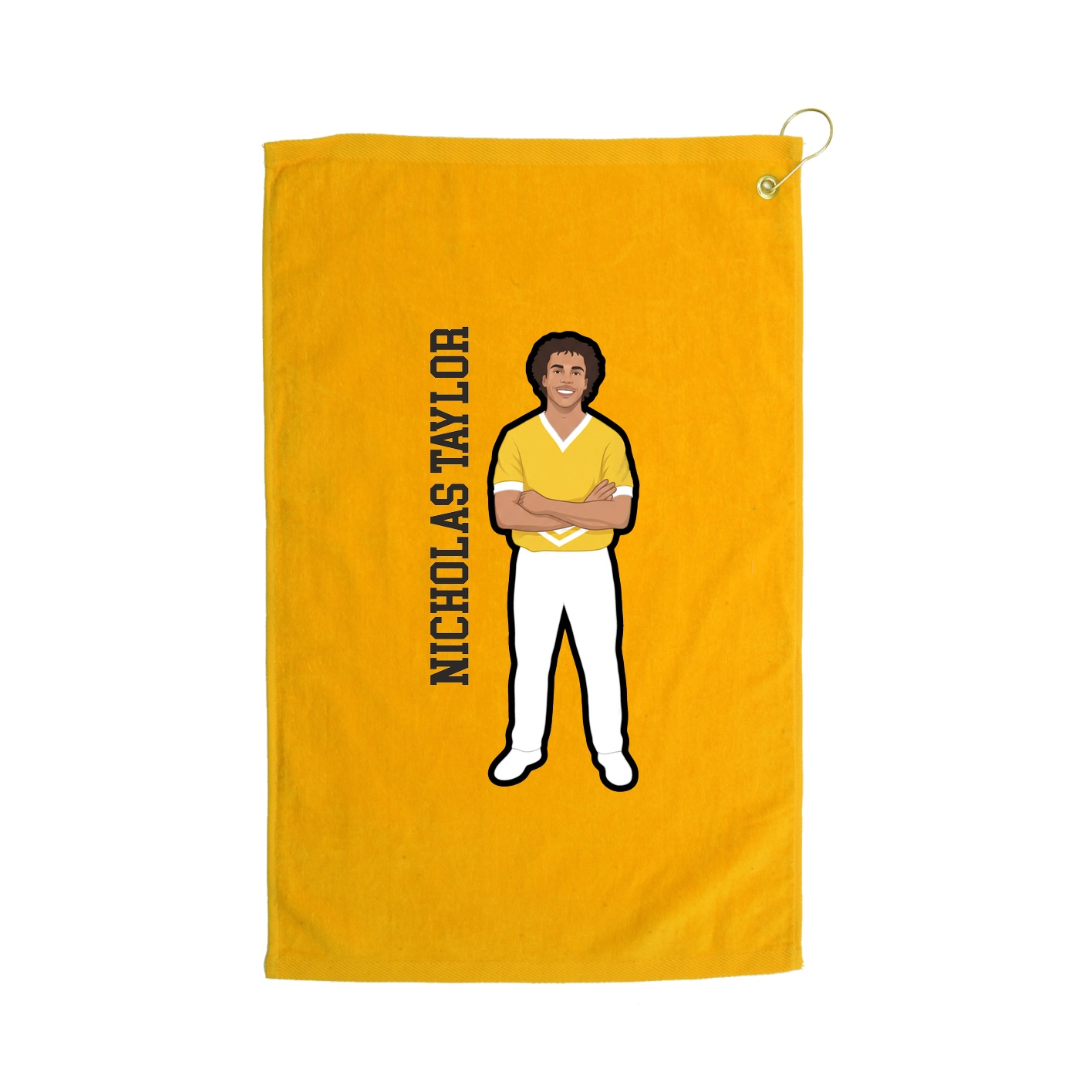 Golf Towel — Name Vertical in Gold