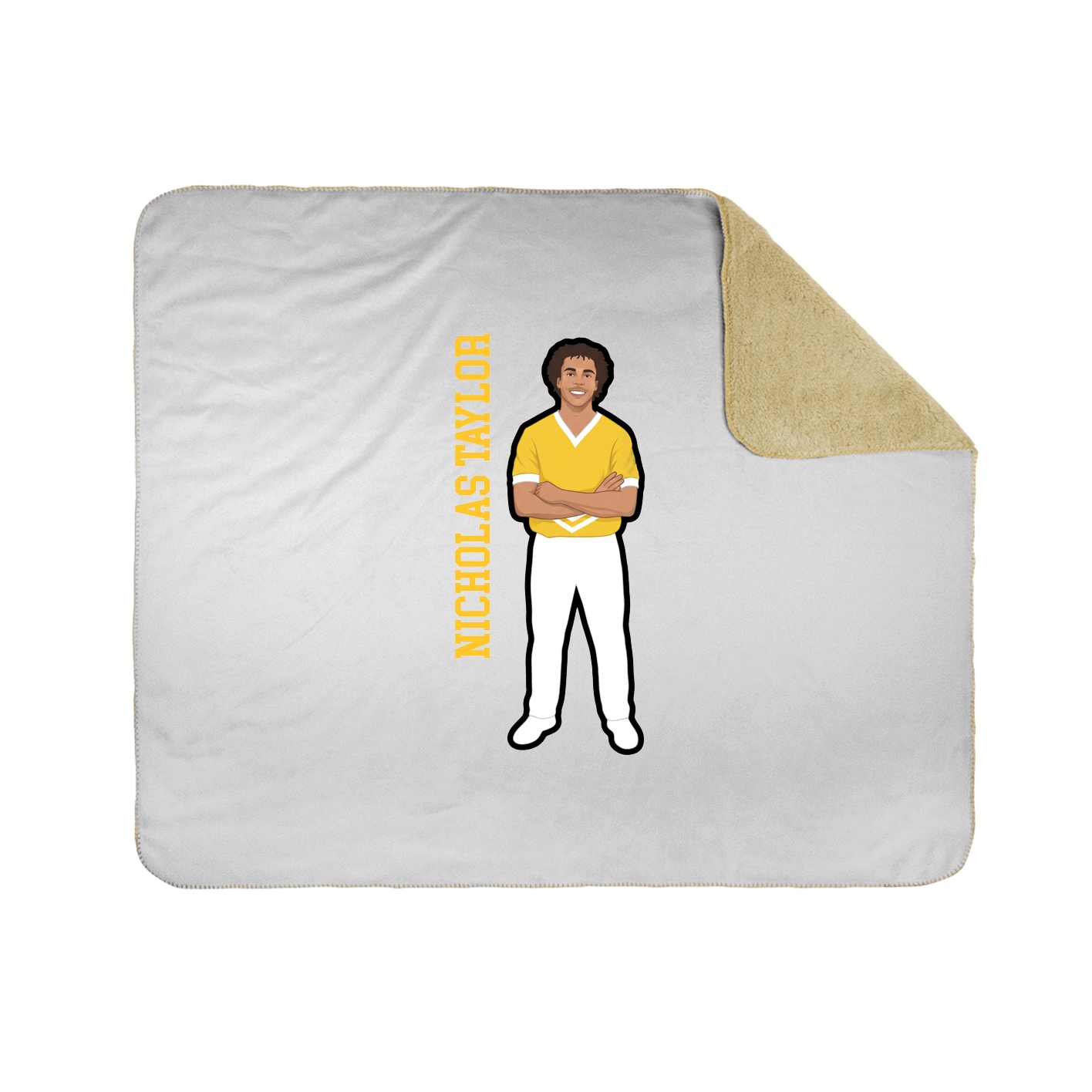 Throw Blanket — Name Vertical in White