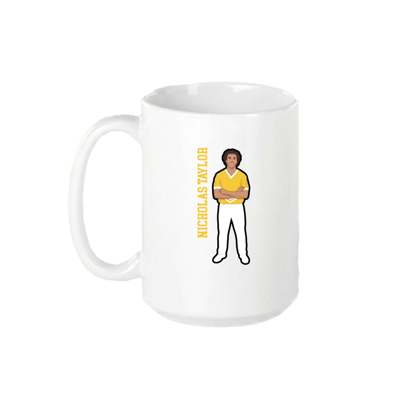 15oz Coffee Mug — Name Vertical in White