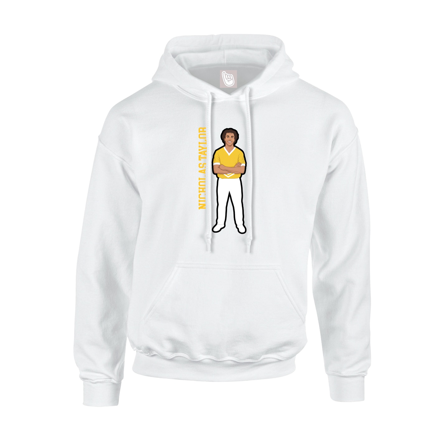 Youth Hoodie — Name Vertical in White