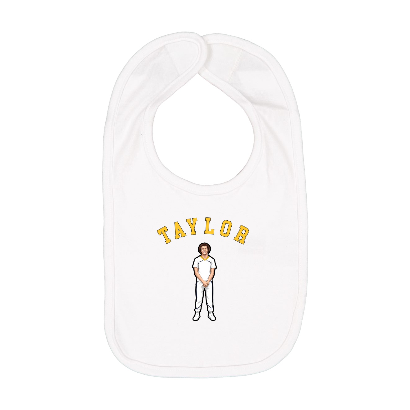 Infant Bib — Shirsey Arch in White