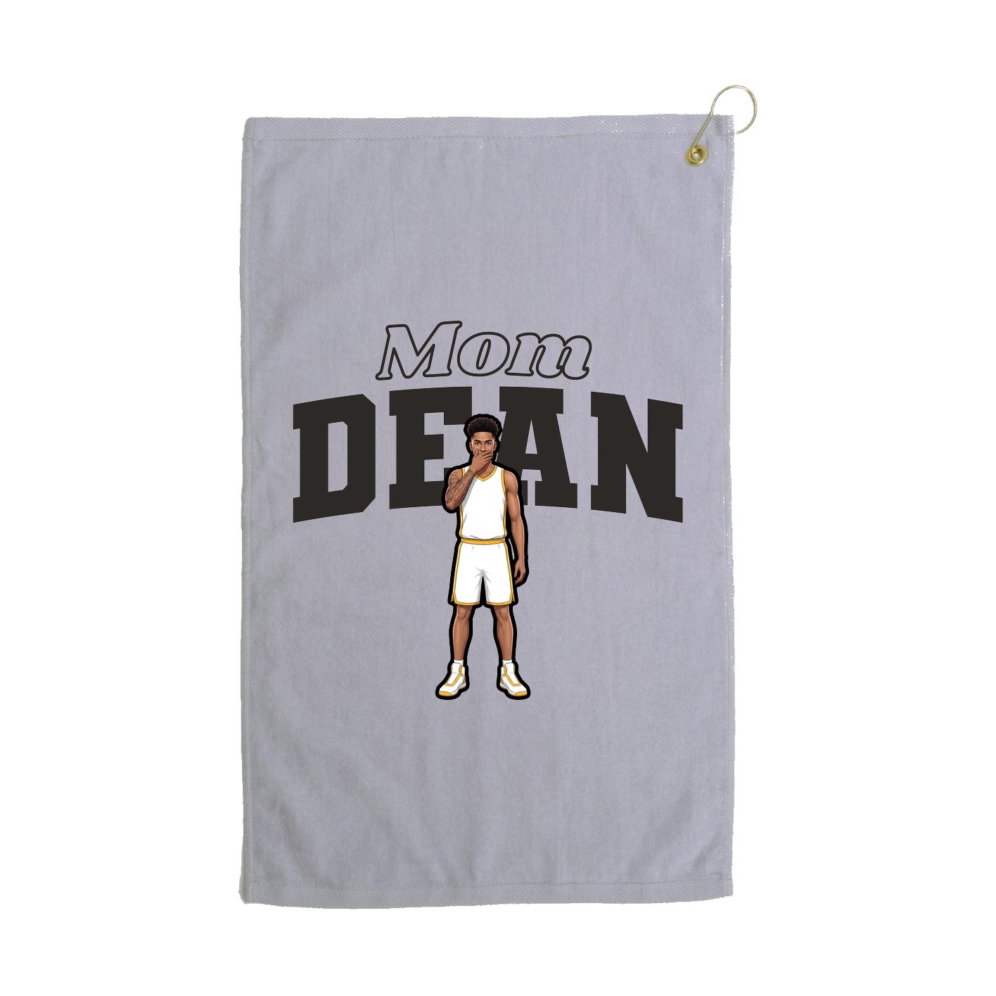 Golf Towel — Mothers Day Block in Grey