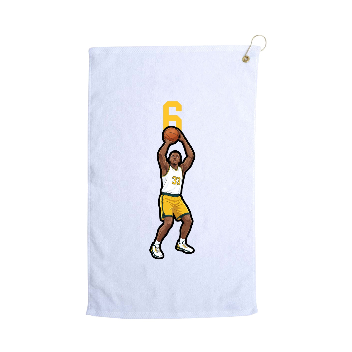 Golf Towel — Number Top in White