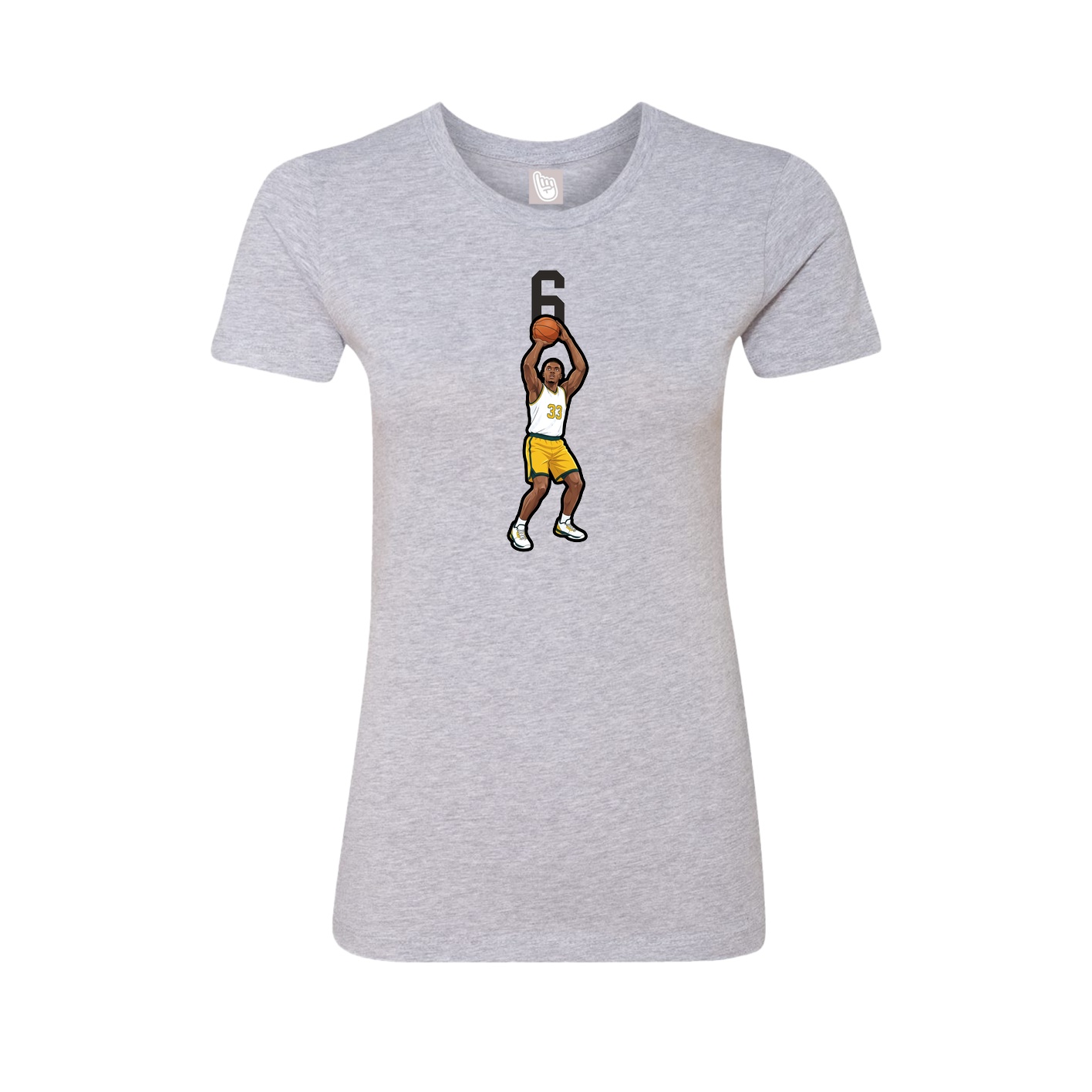 Fitted Women's Tee — Number Top in Grey