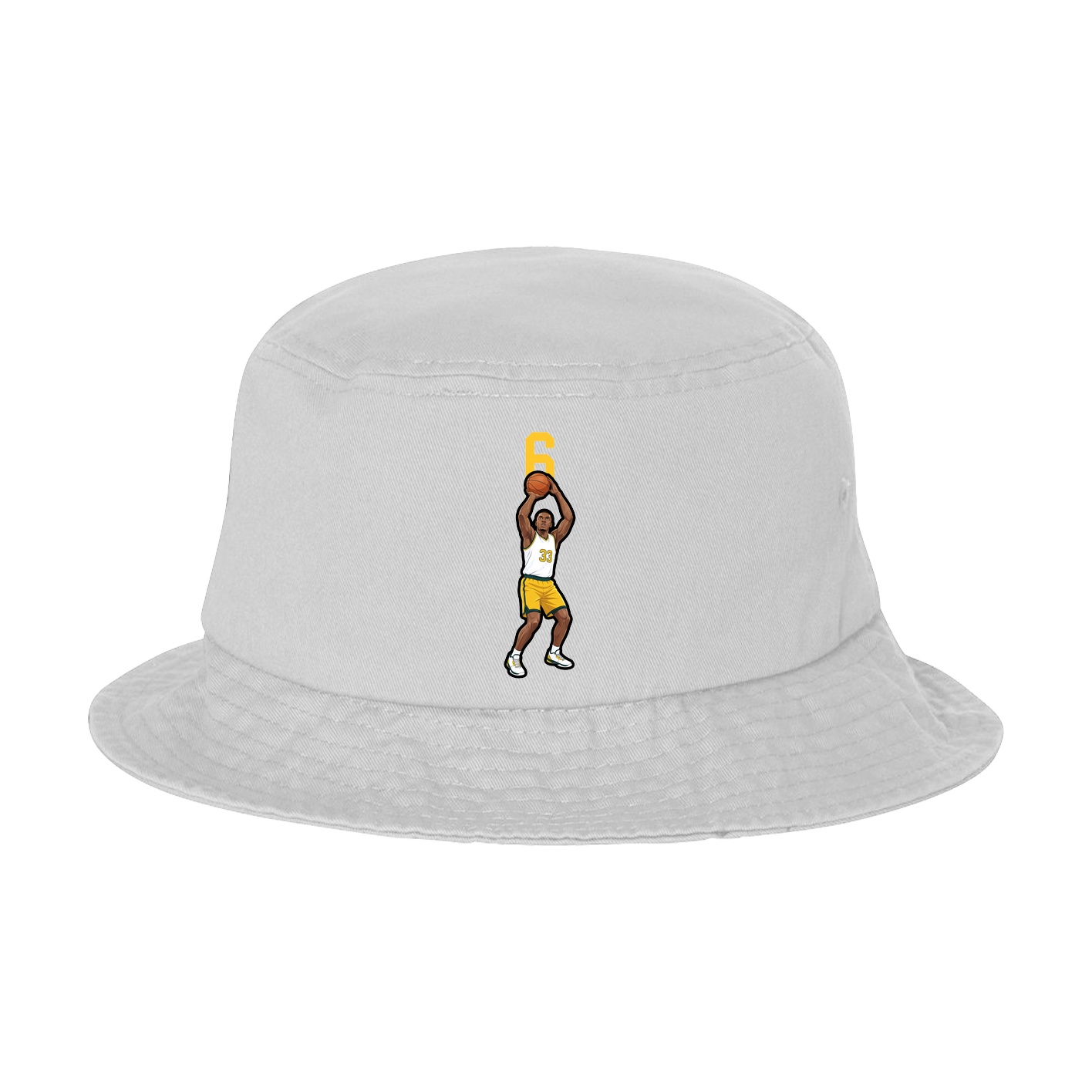 Bucket Cap — Number Top in White