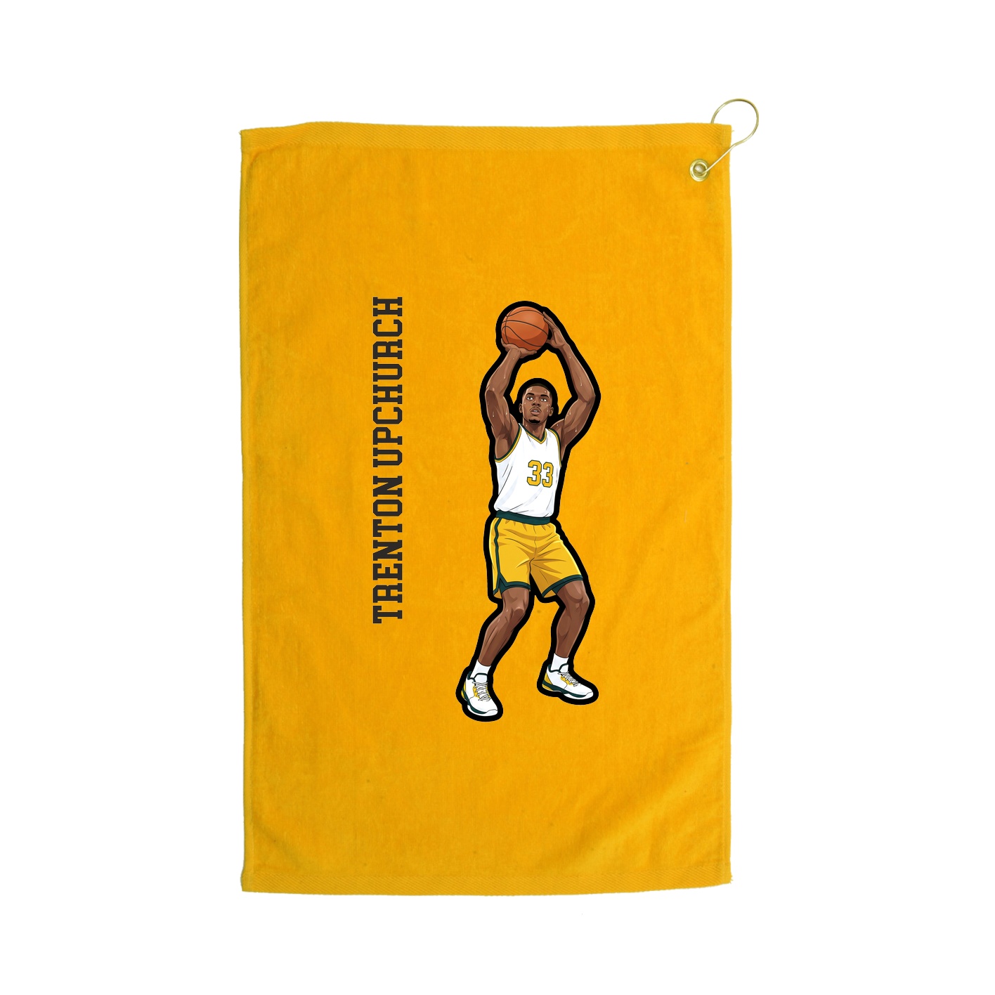 Golf Towel — Name Vertical in Gold