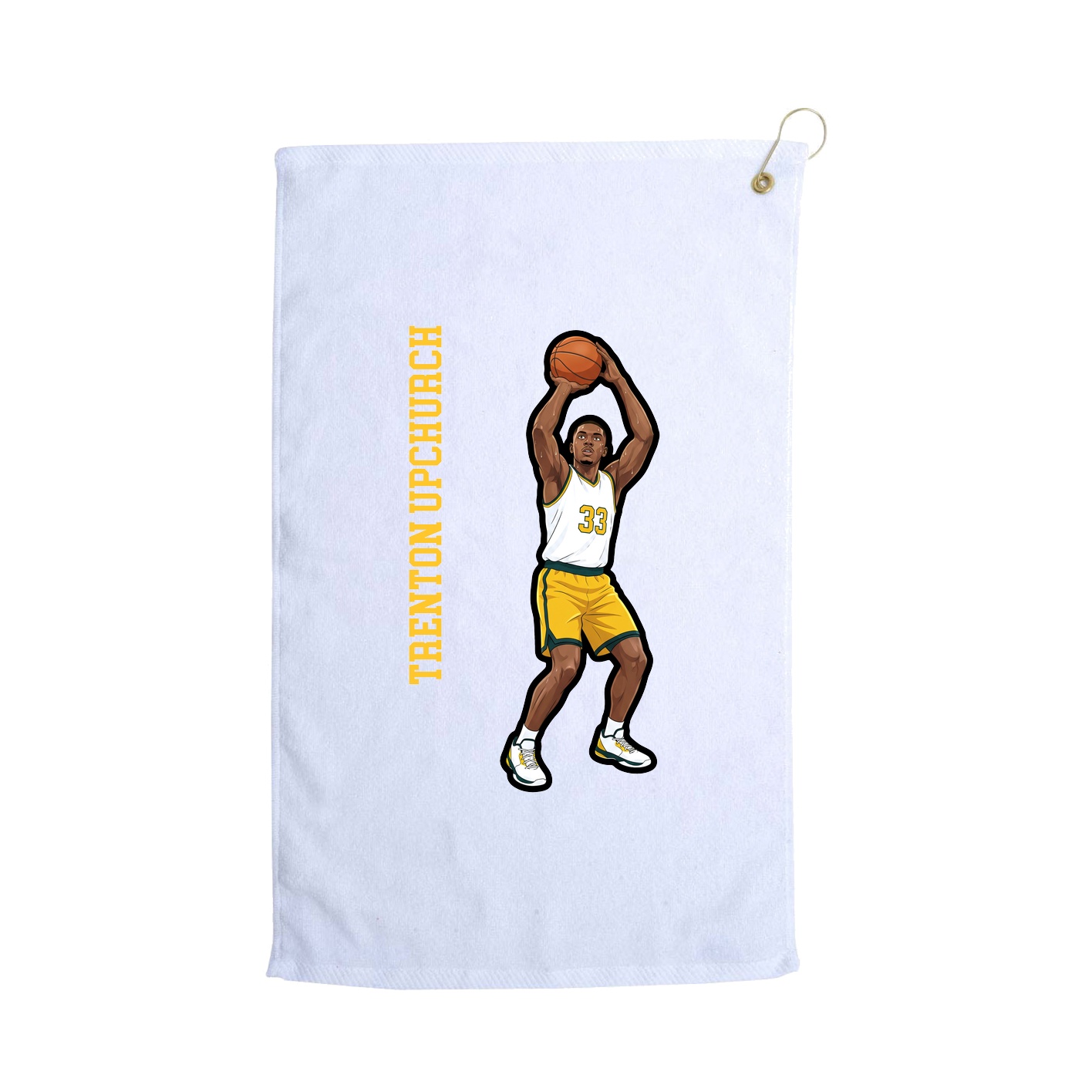 Golf Towel — Name Vertical in White
