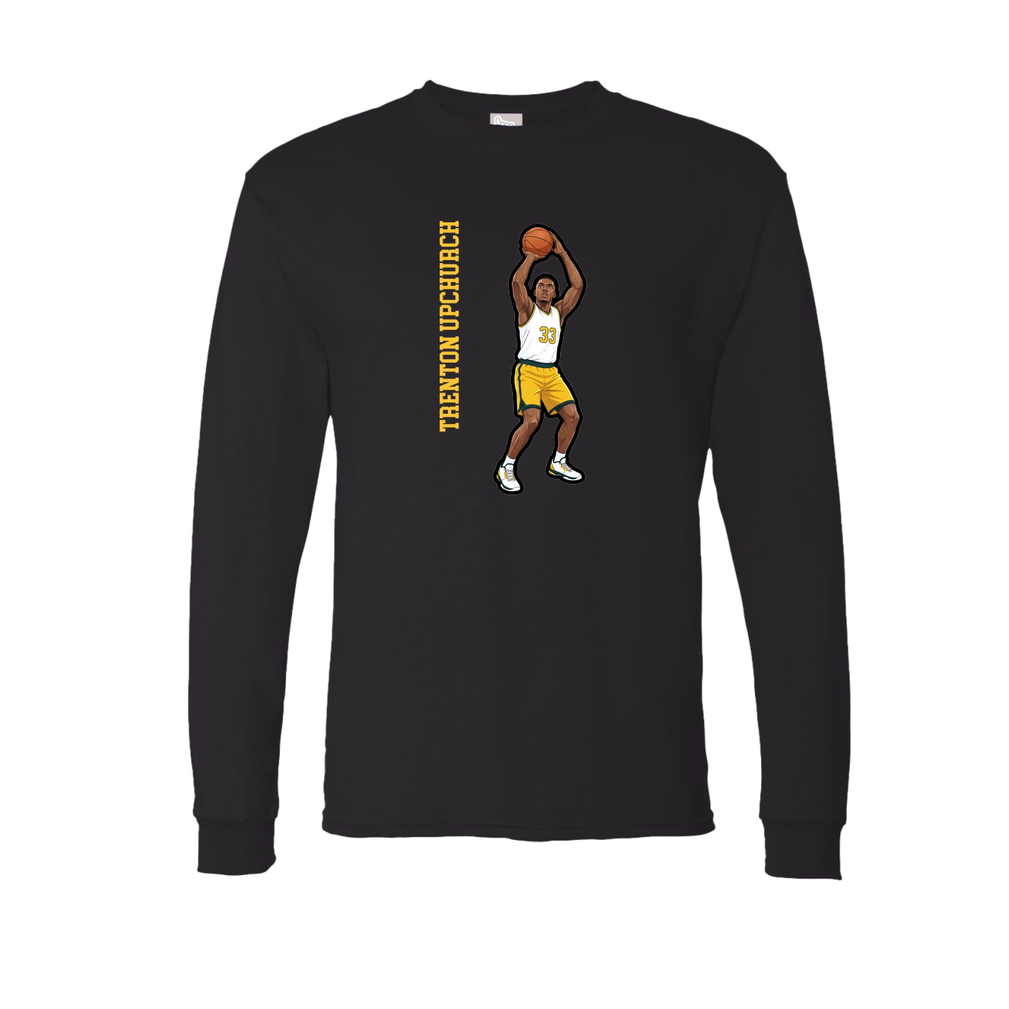 Long Sleeve Tee — Name Vertical in Black