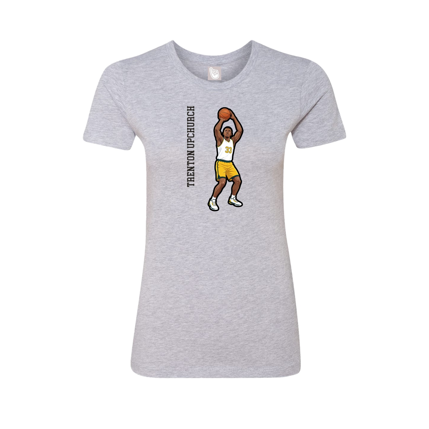 Fitted Women's Tee — Name Vertical in Grey