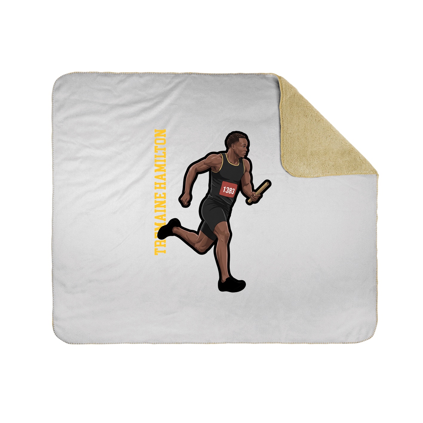 Throw Blanket — Name Vertical in White