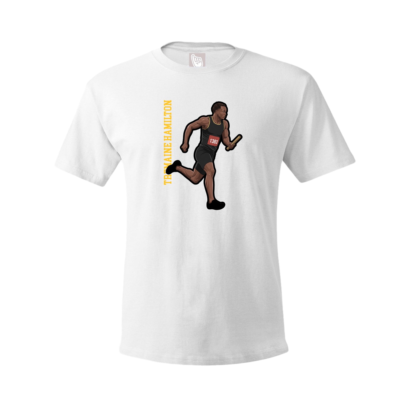 Youth Tee — Name Vertical in White