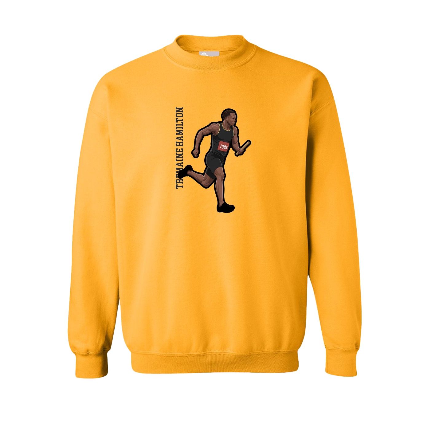 Fleece Crew — Name Vertical in Gold