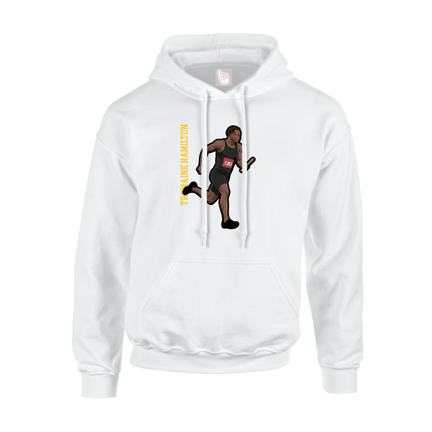 Youth Hoodie — Name Vertical in White