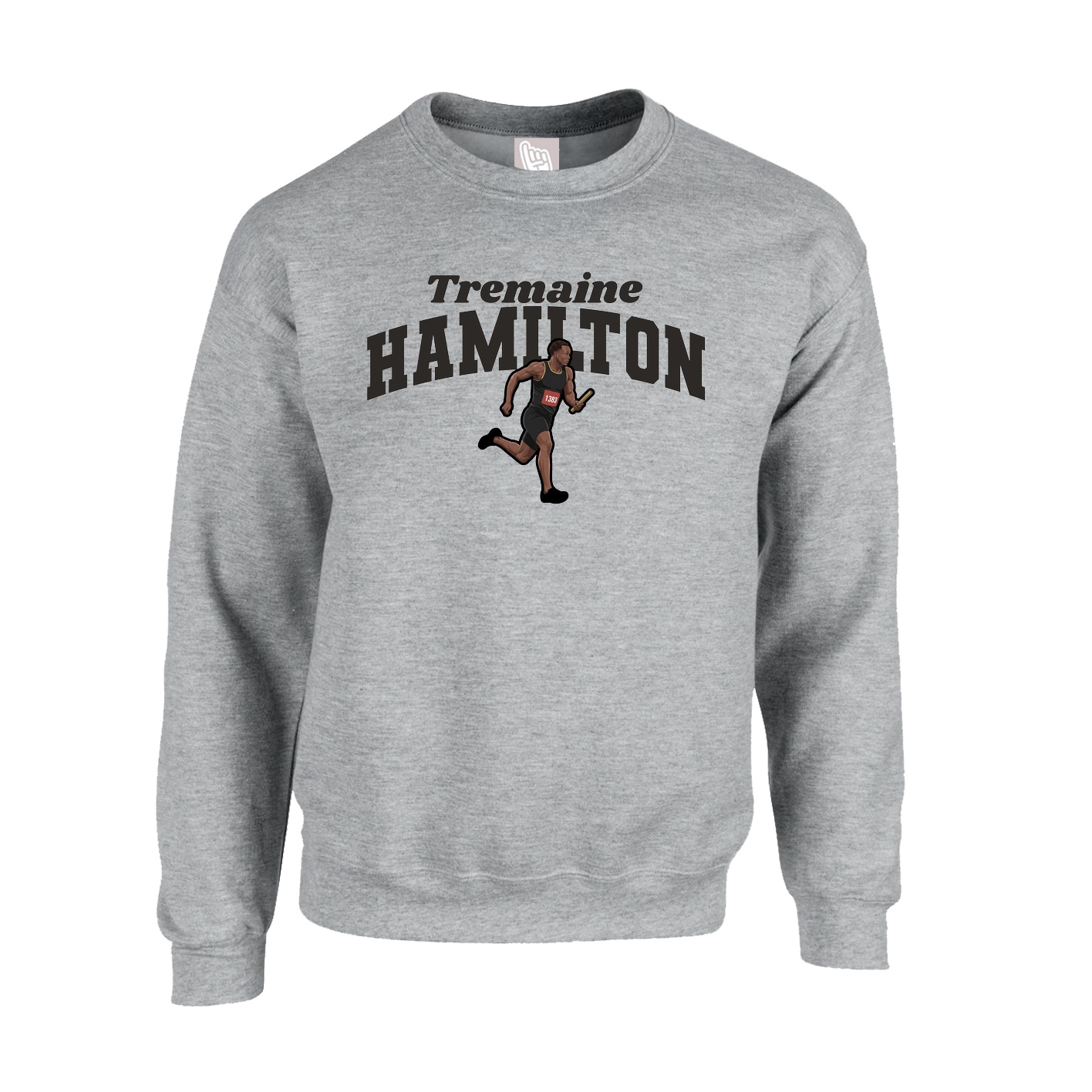 Fleece Crew — Signature Arch in Grey