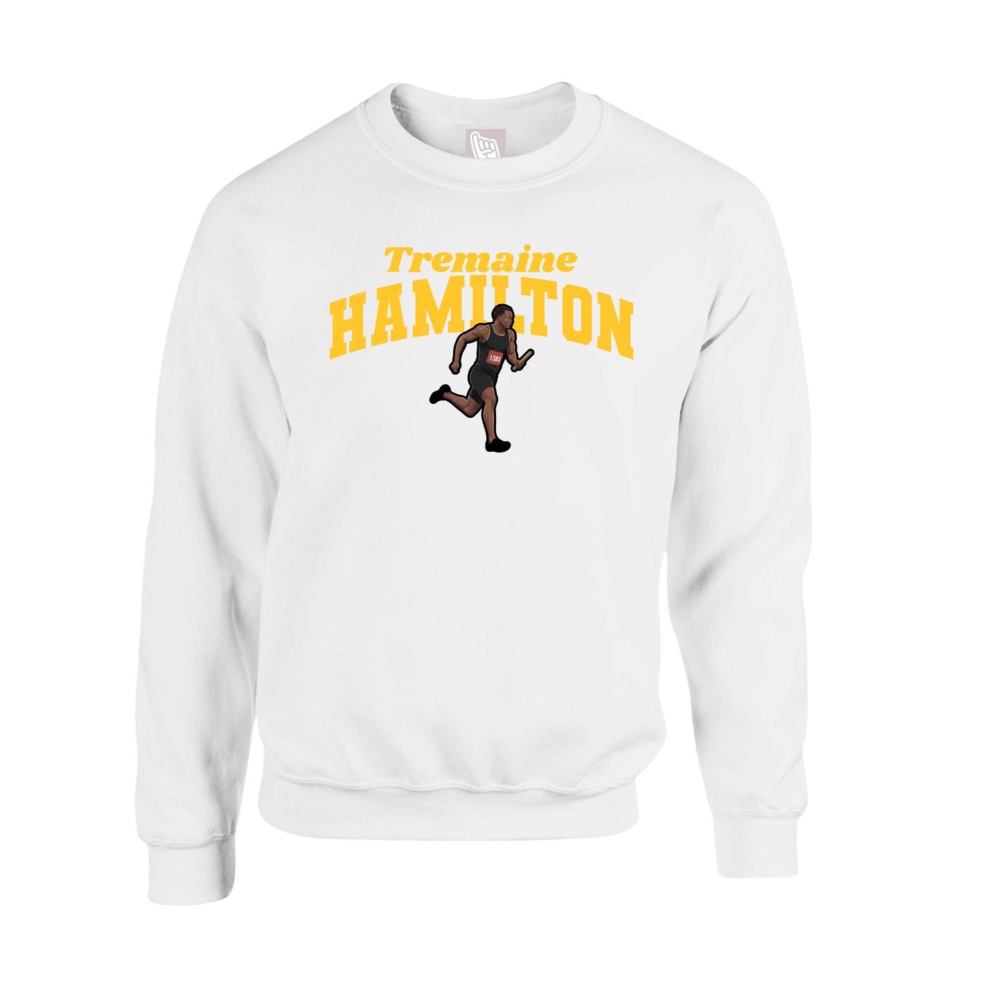 Fleece Crew — Signature Arch in White