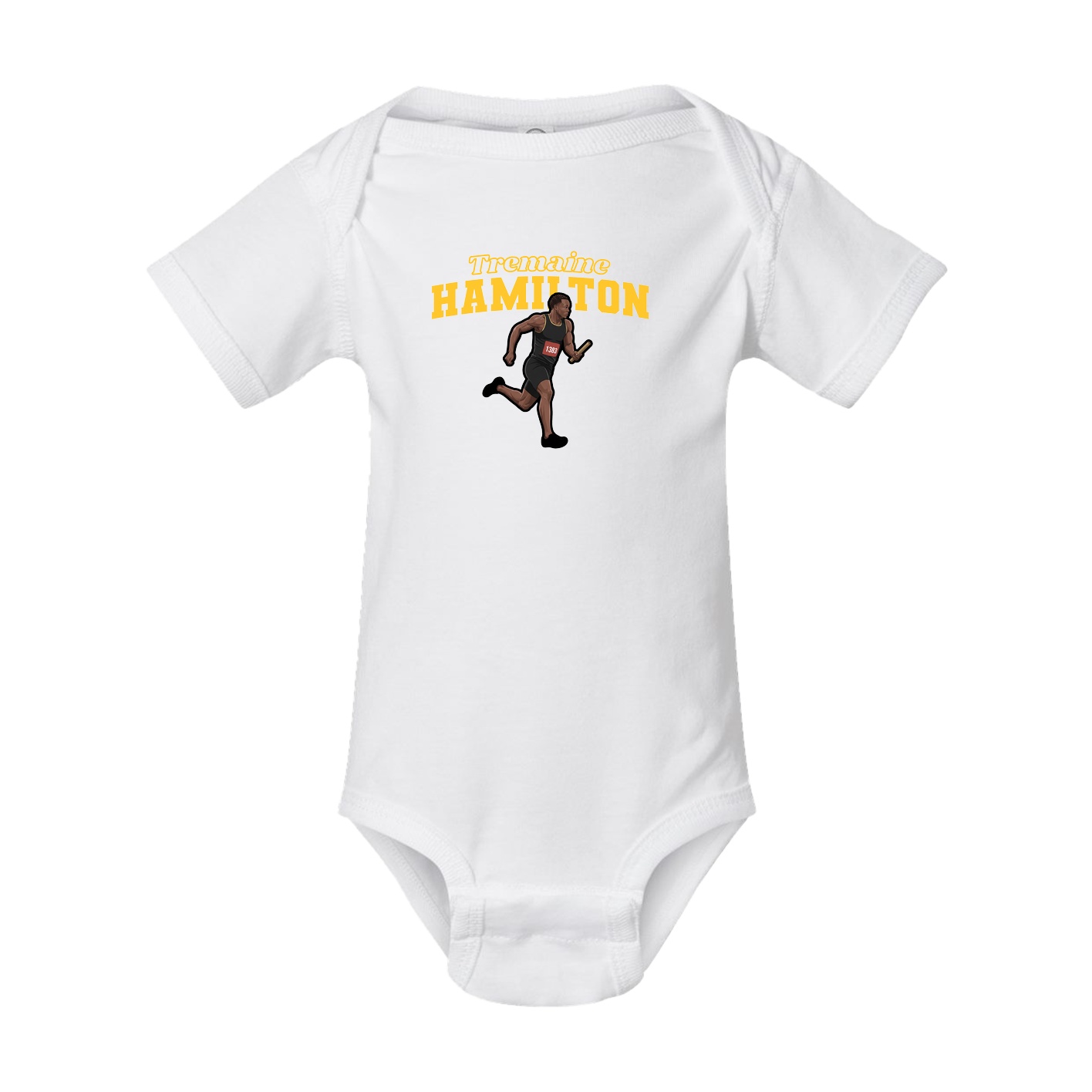 Baby Onesie — Name Arch in White