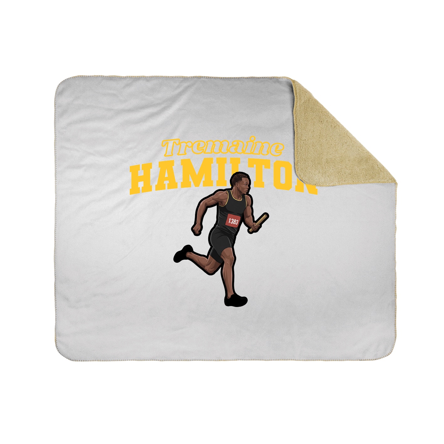 Throw Blanket — Name Arch in White