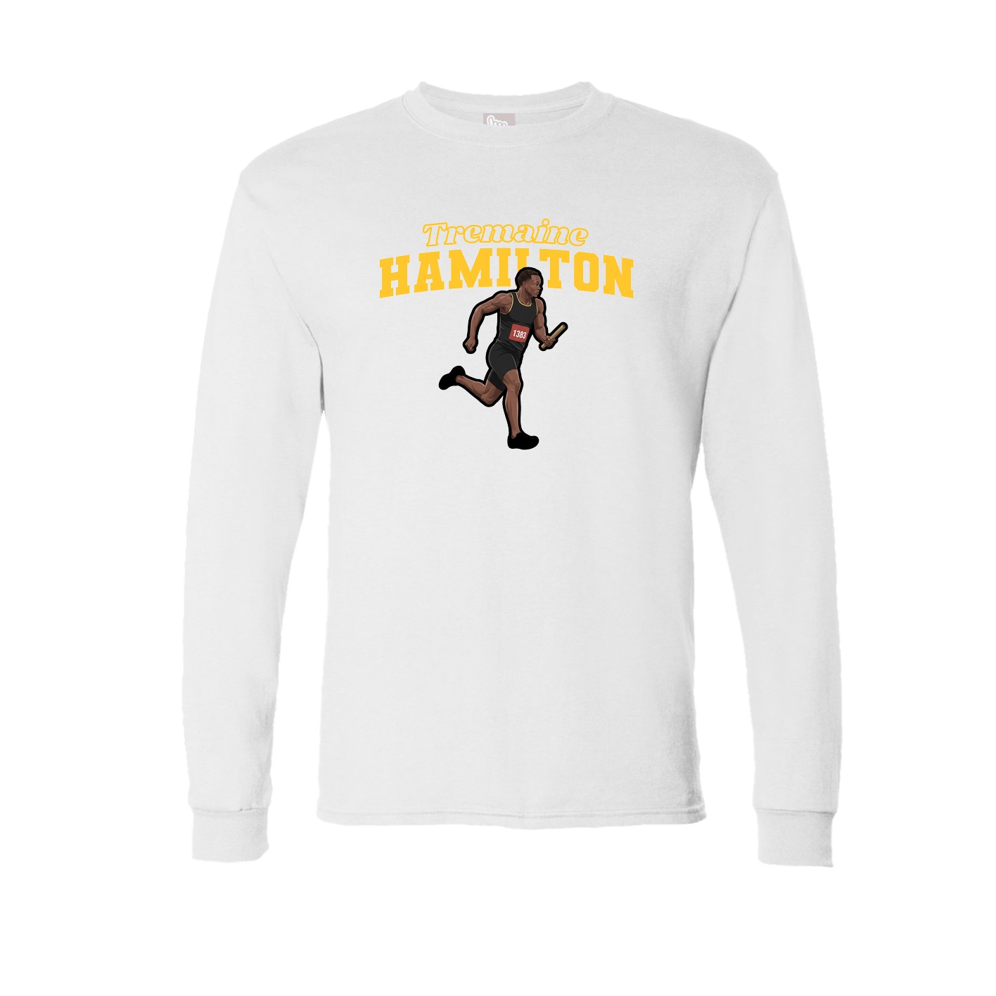 Long Sleeve Tee — Name Arch in White