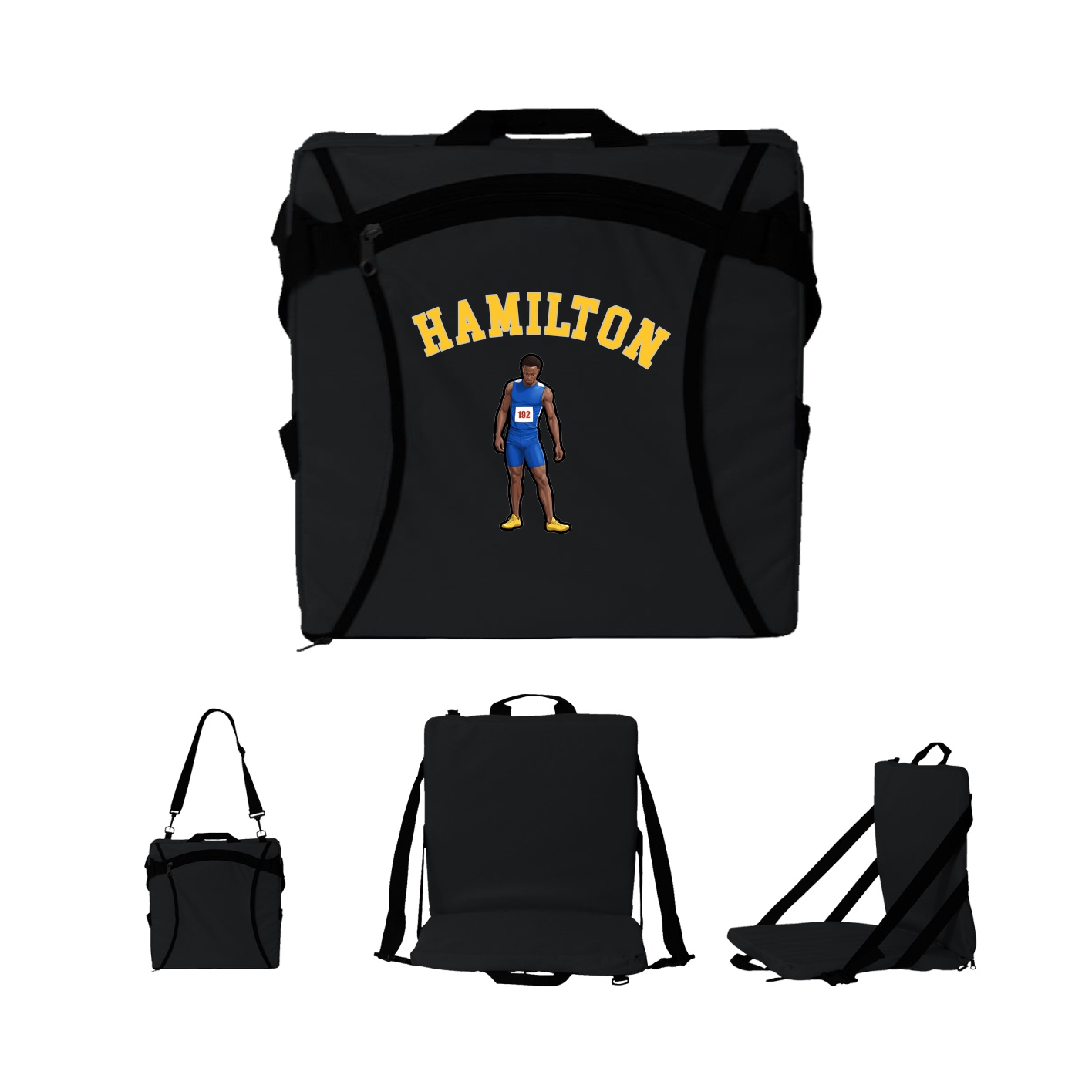 Folding Stadium Seat — Shirsey Arch in Black