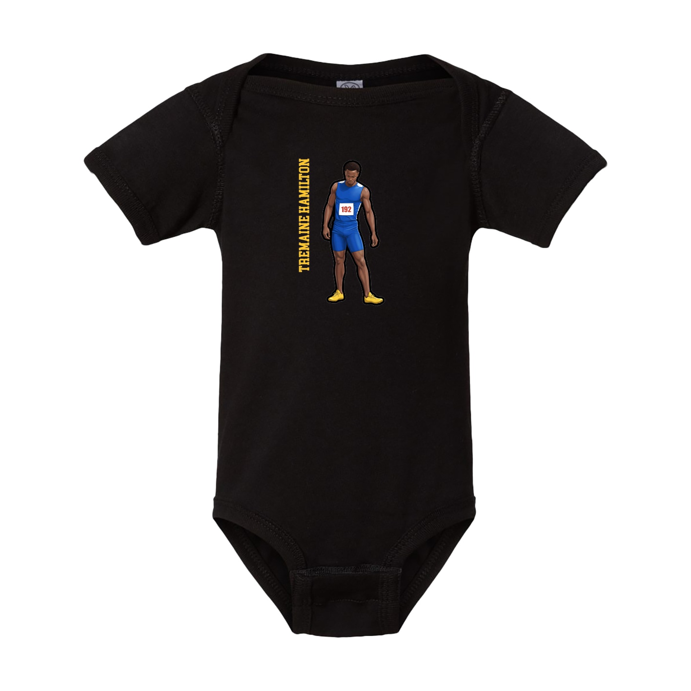 Baby Onesie — Name Vertical in Black