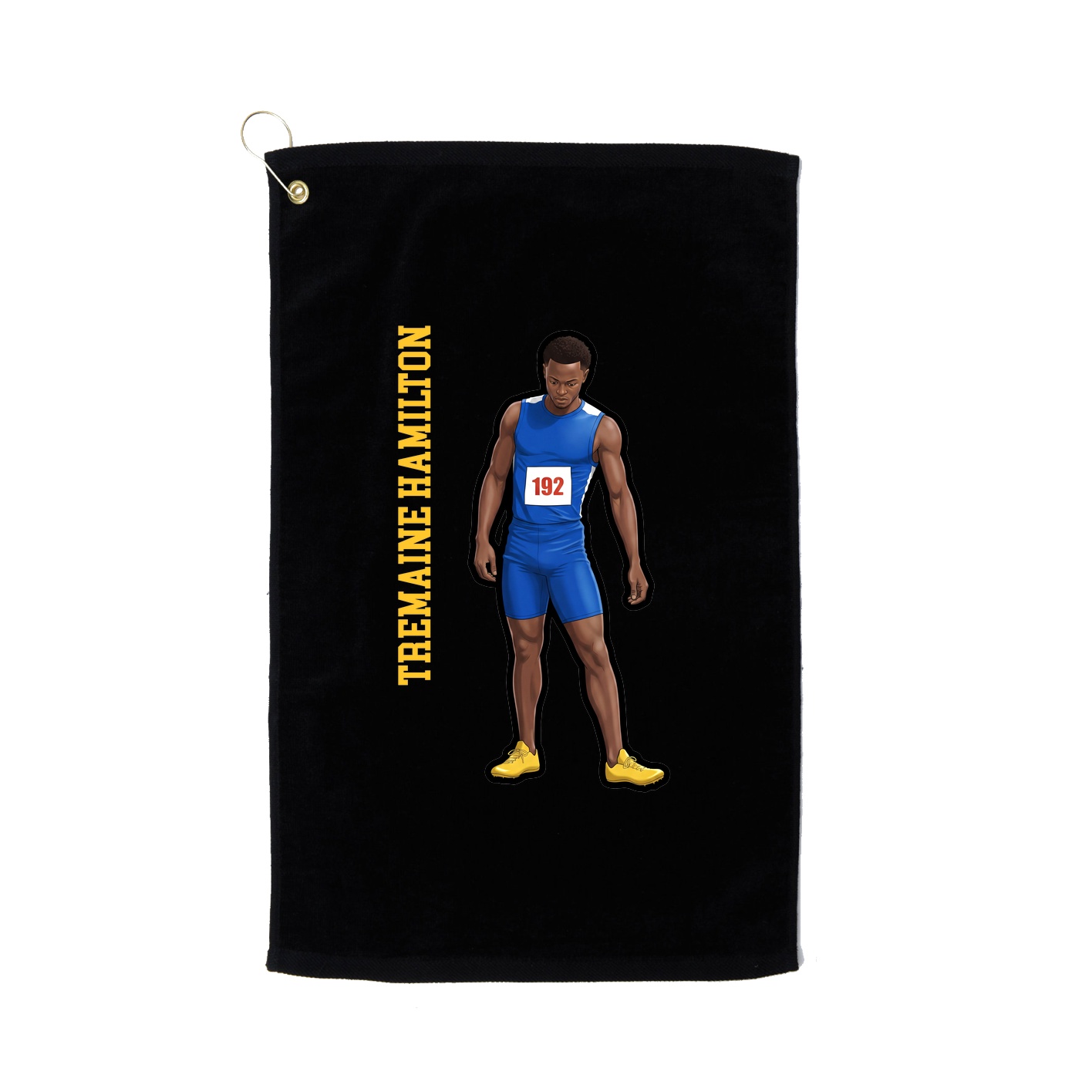 Golf Towel — Name Vertical in Black