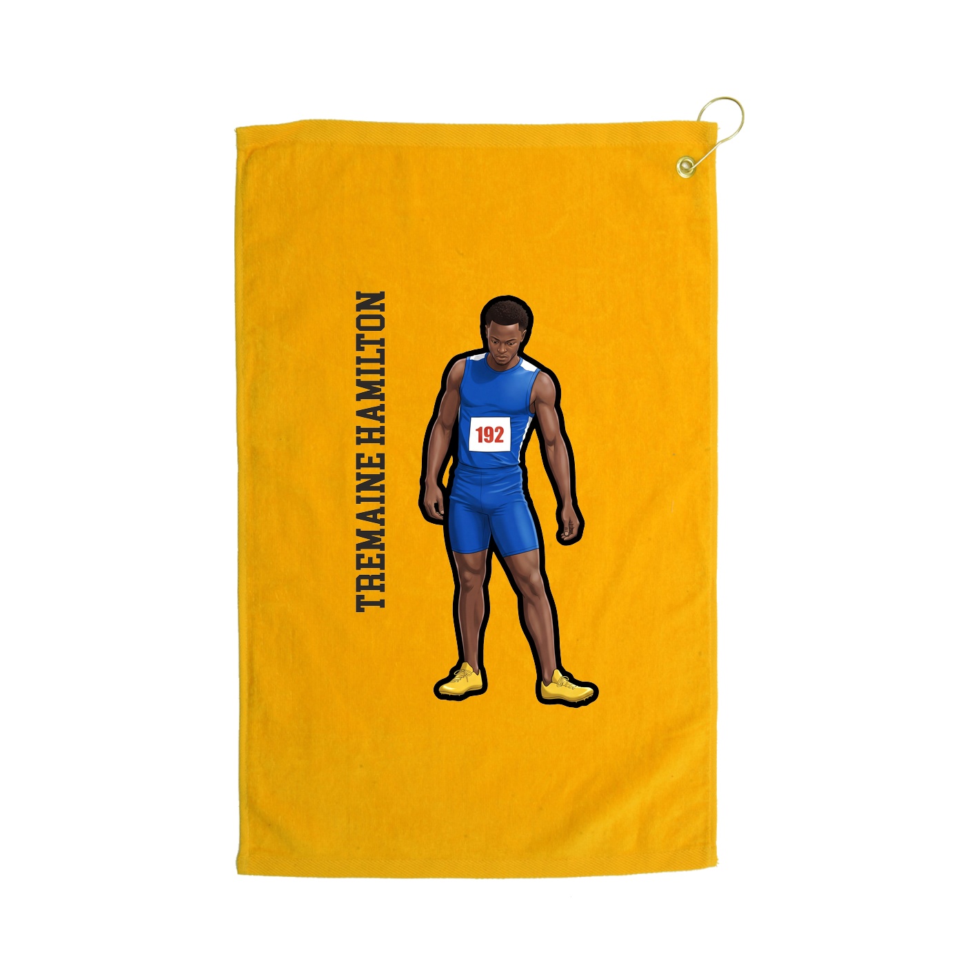 Golf Towel — Name Vertical in Gold