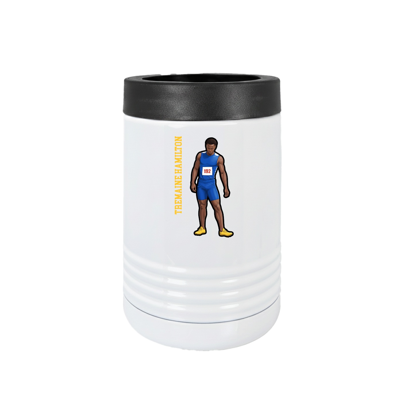 Beverage Holder — Name Vertical in White
