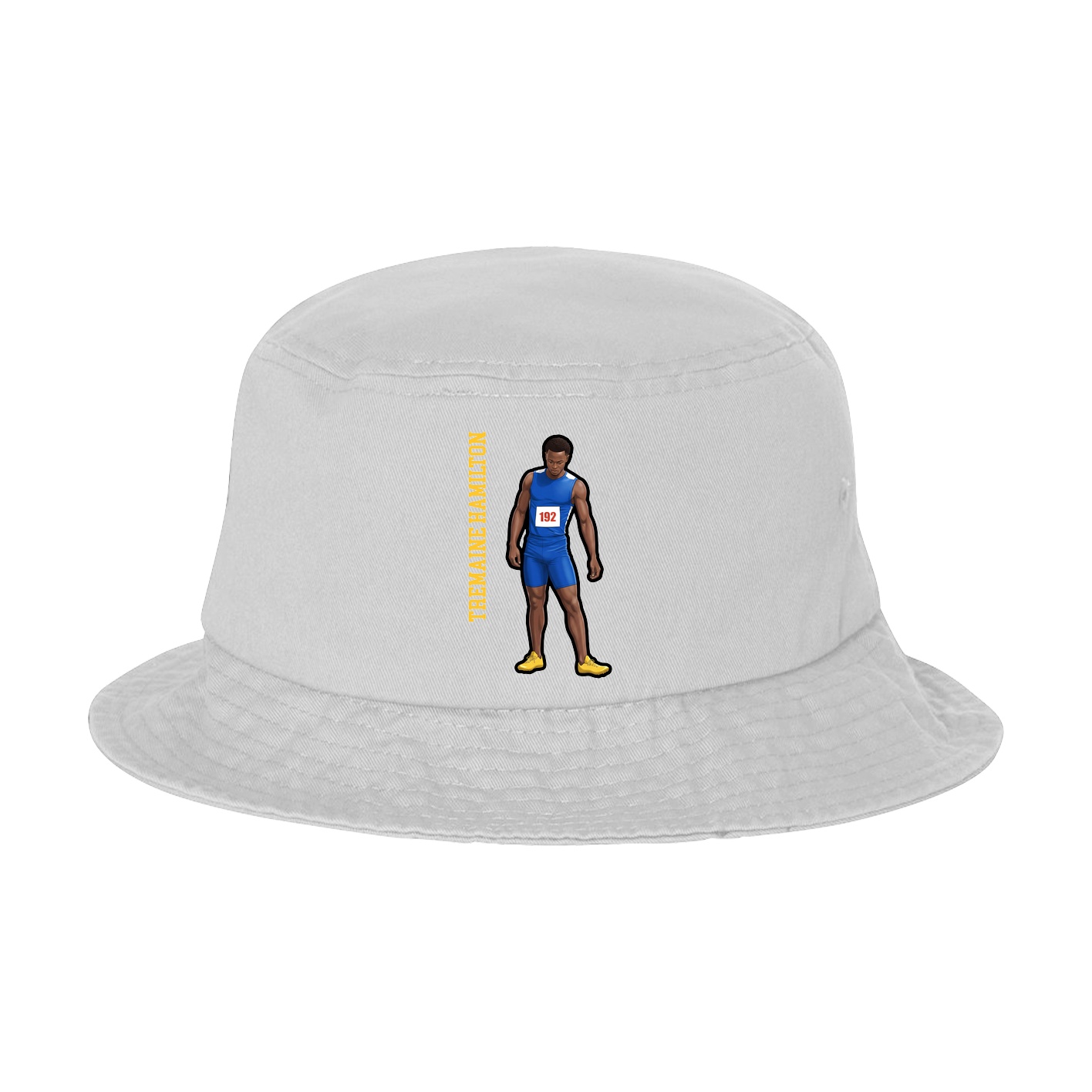 Bucket Cap — Name Vertical in White