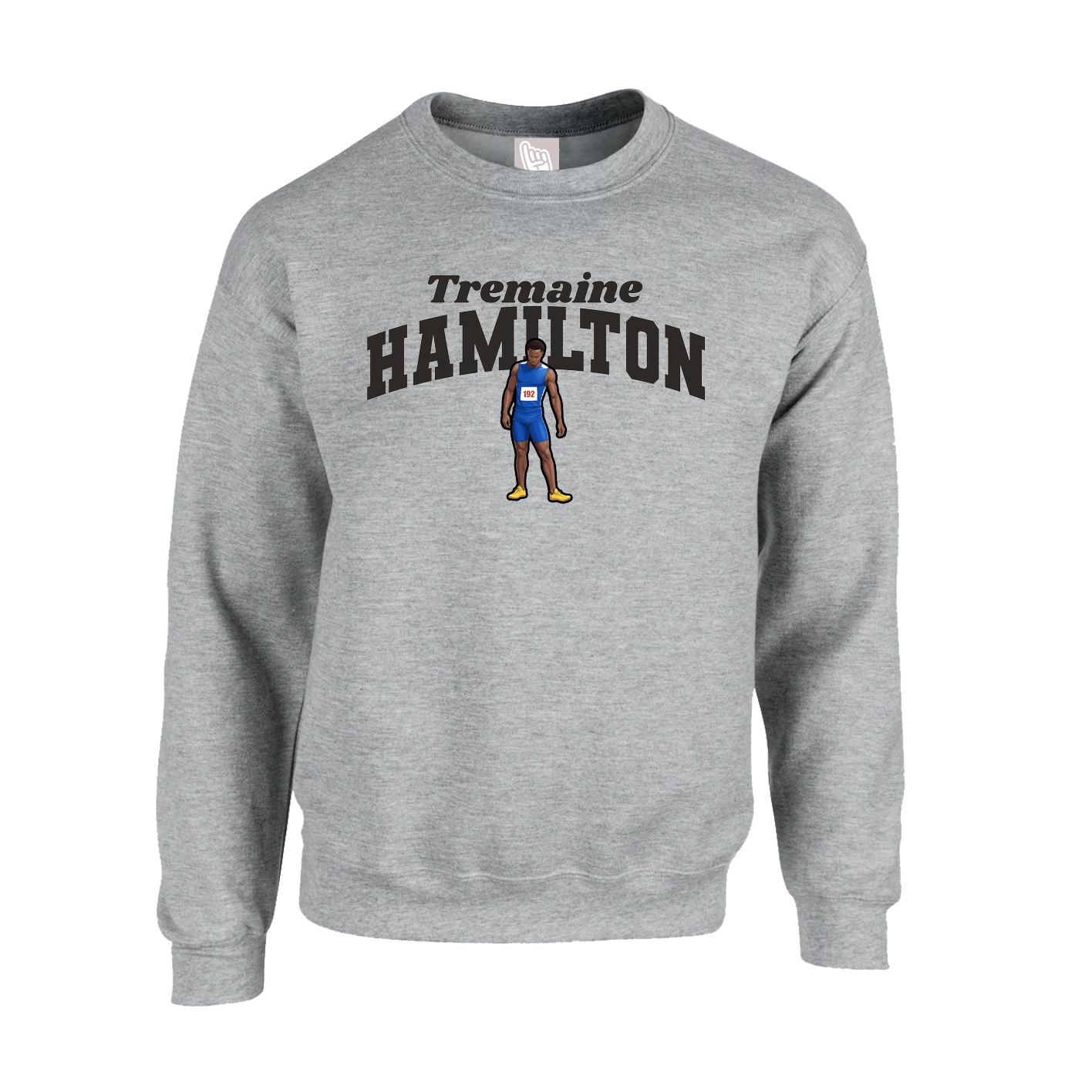 Fleece Crew — Signature Arch in Grey