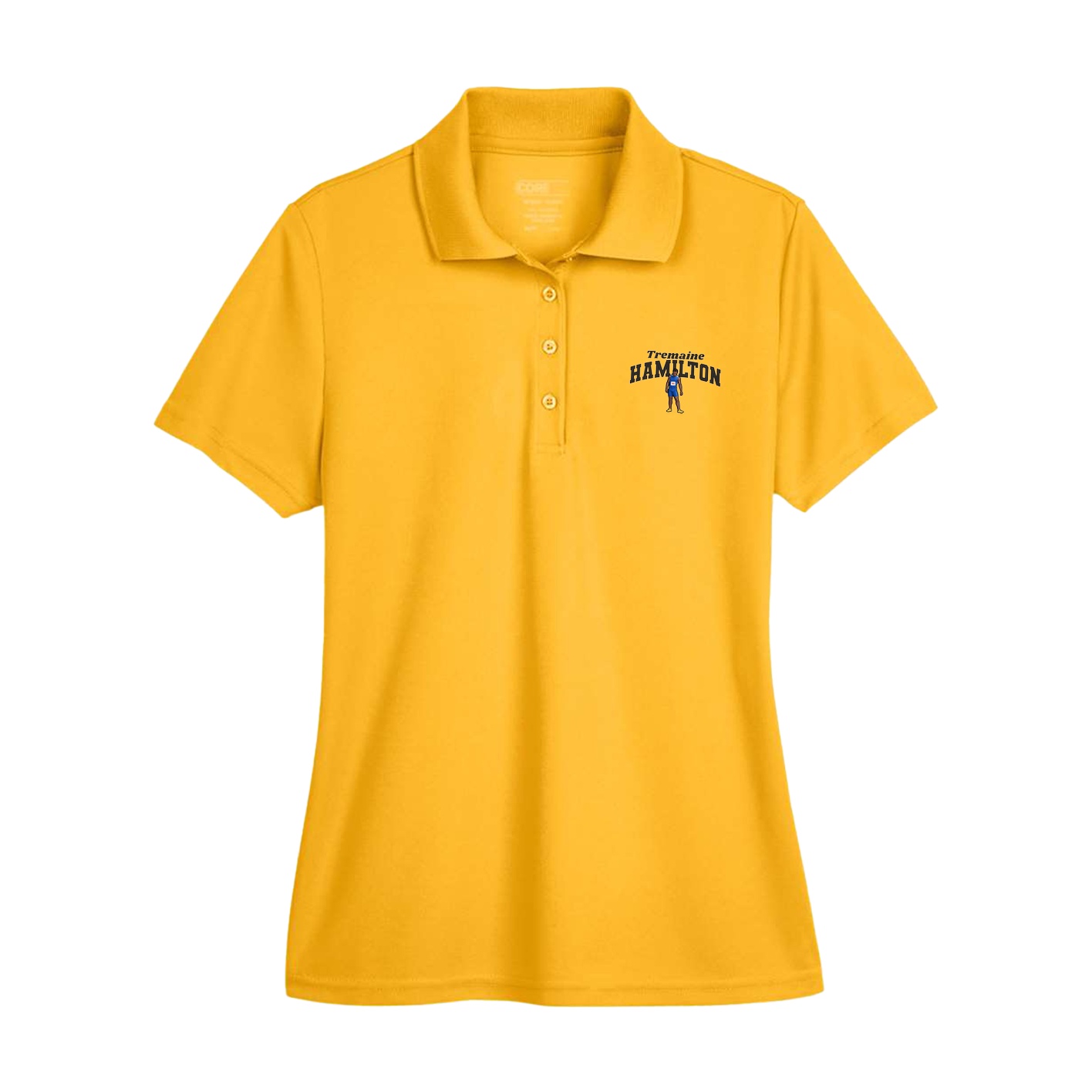 Womens Performance Polo — Signature Arch in Gold