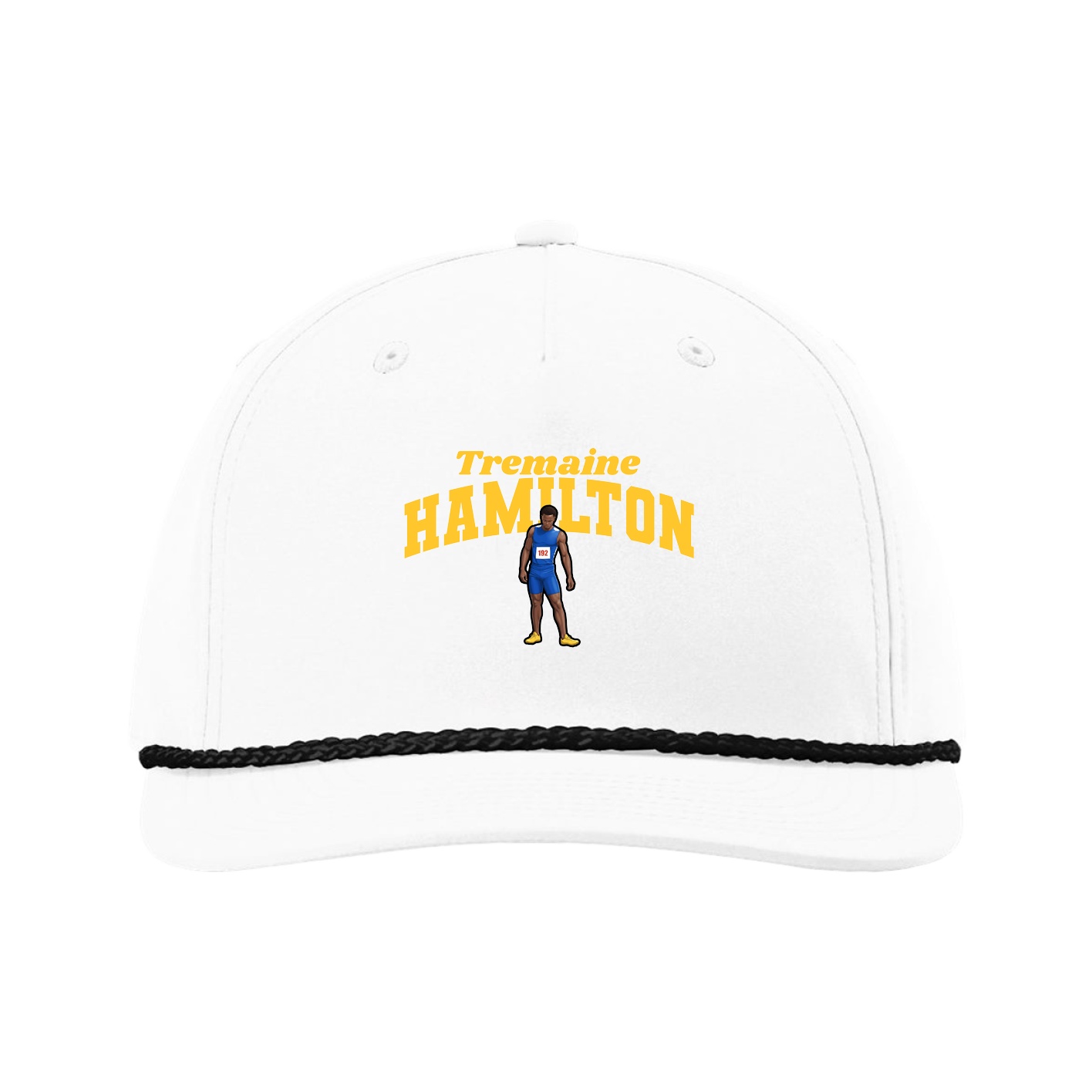 Five-Panel Classic Rope Cap — Signature Arch in White