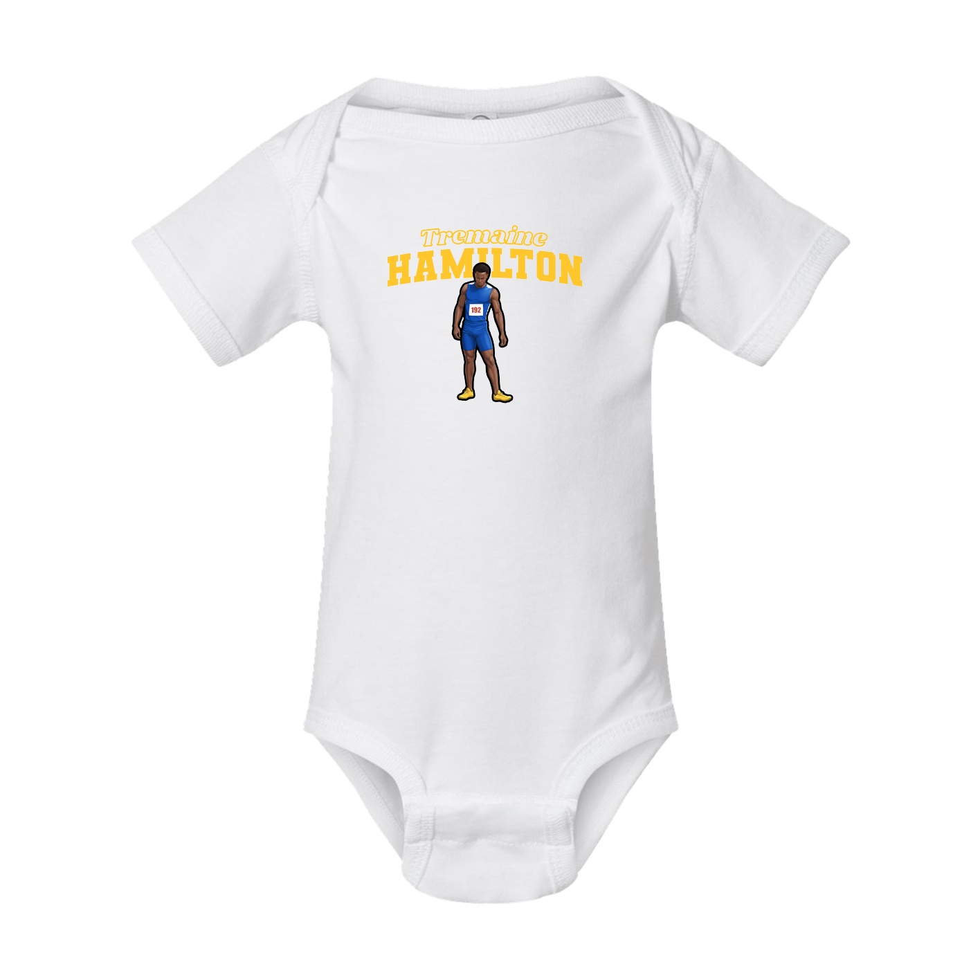 Baby Onesie — Name Arch in White