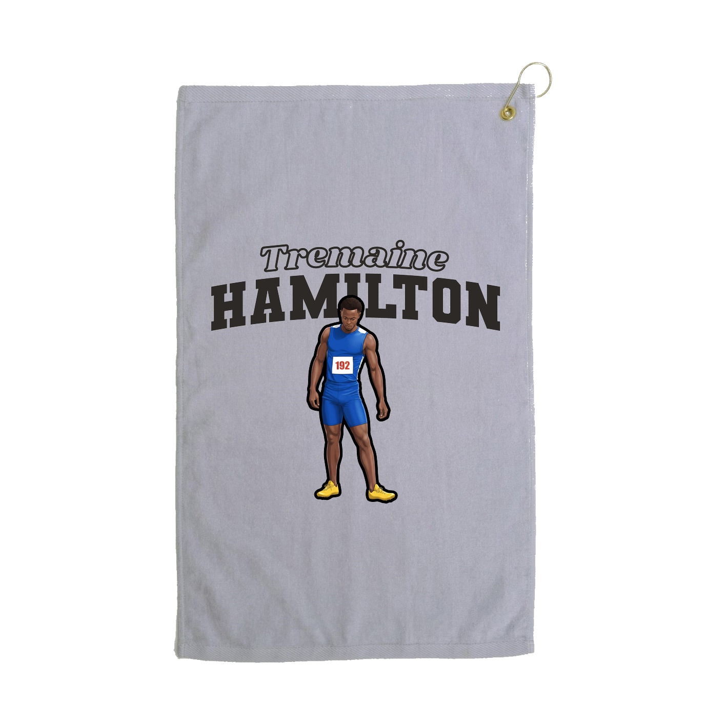 Golf Towel — Name Arch in Grey