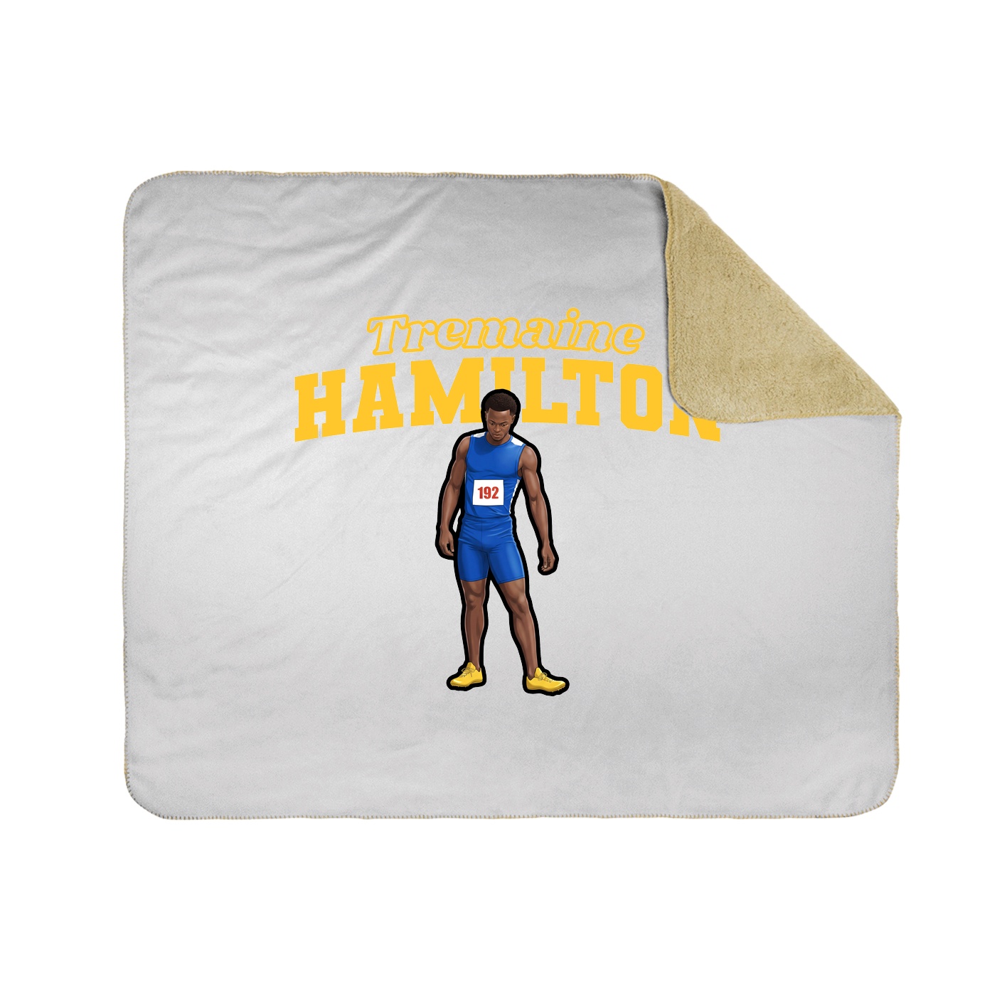 Throw Blanket — Name Arch in White