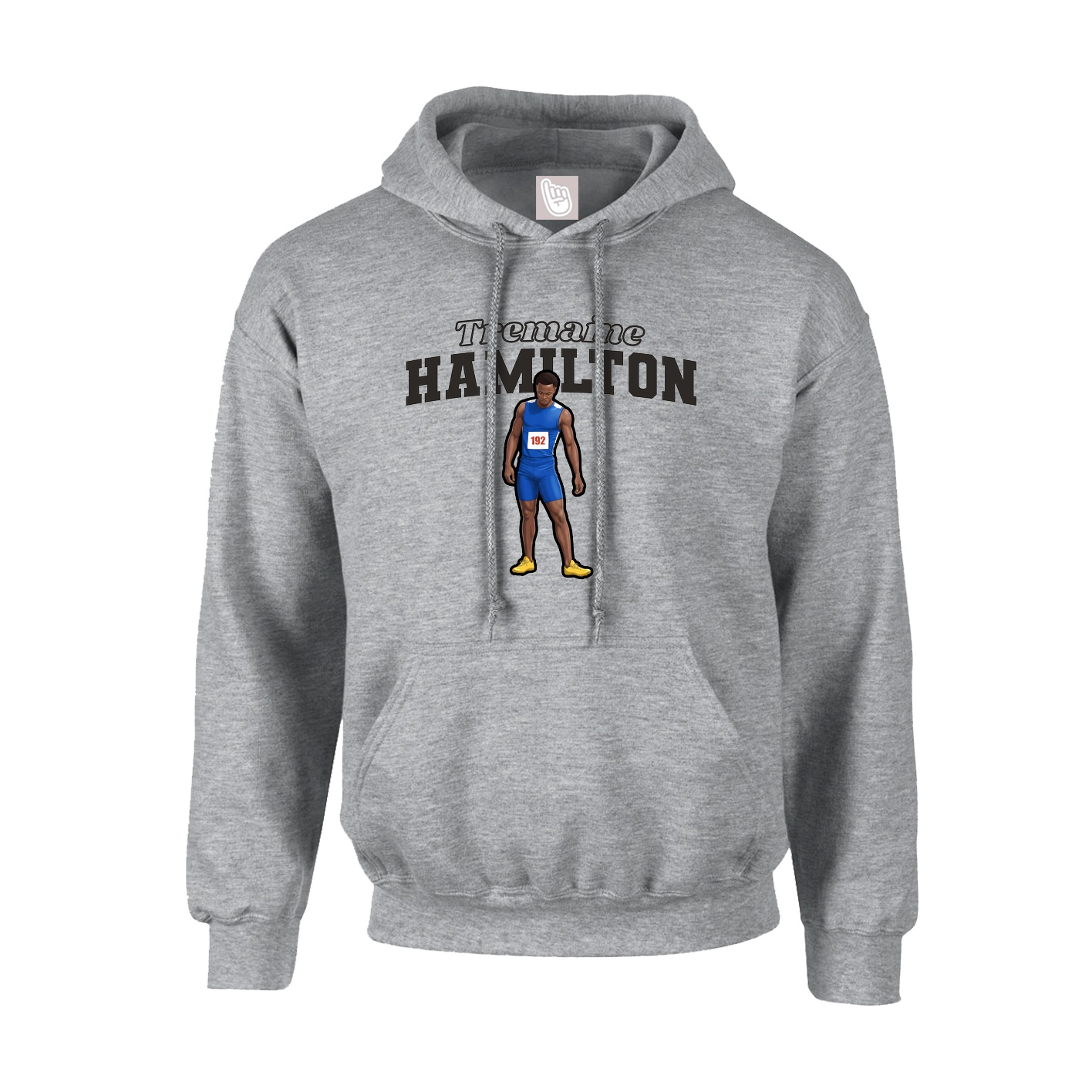 Hoodie — Name Arch in Grey
