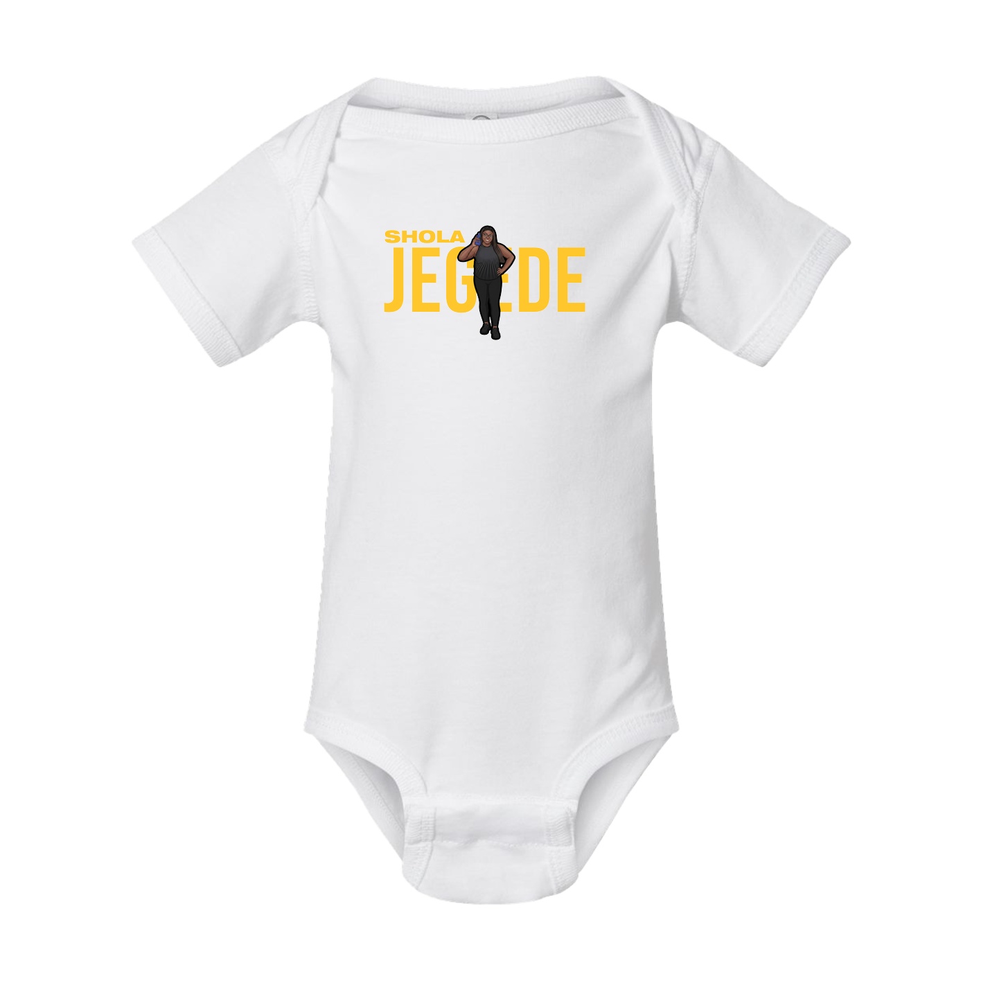 Baby Onesie — Player Name in White