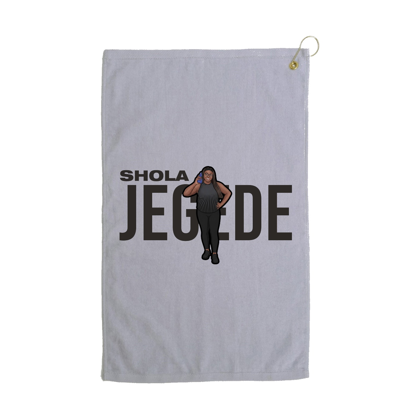 Golf Towel — Player Name in Grey