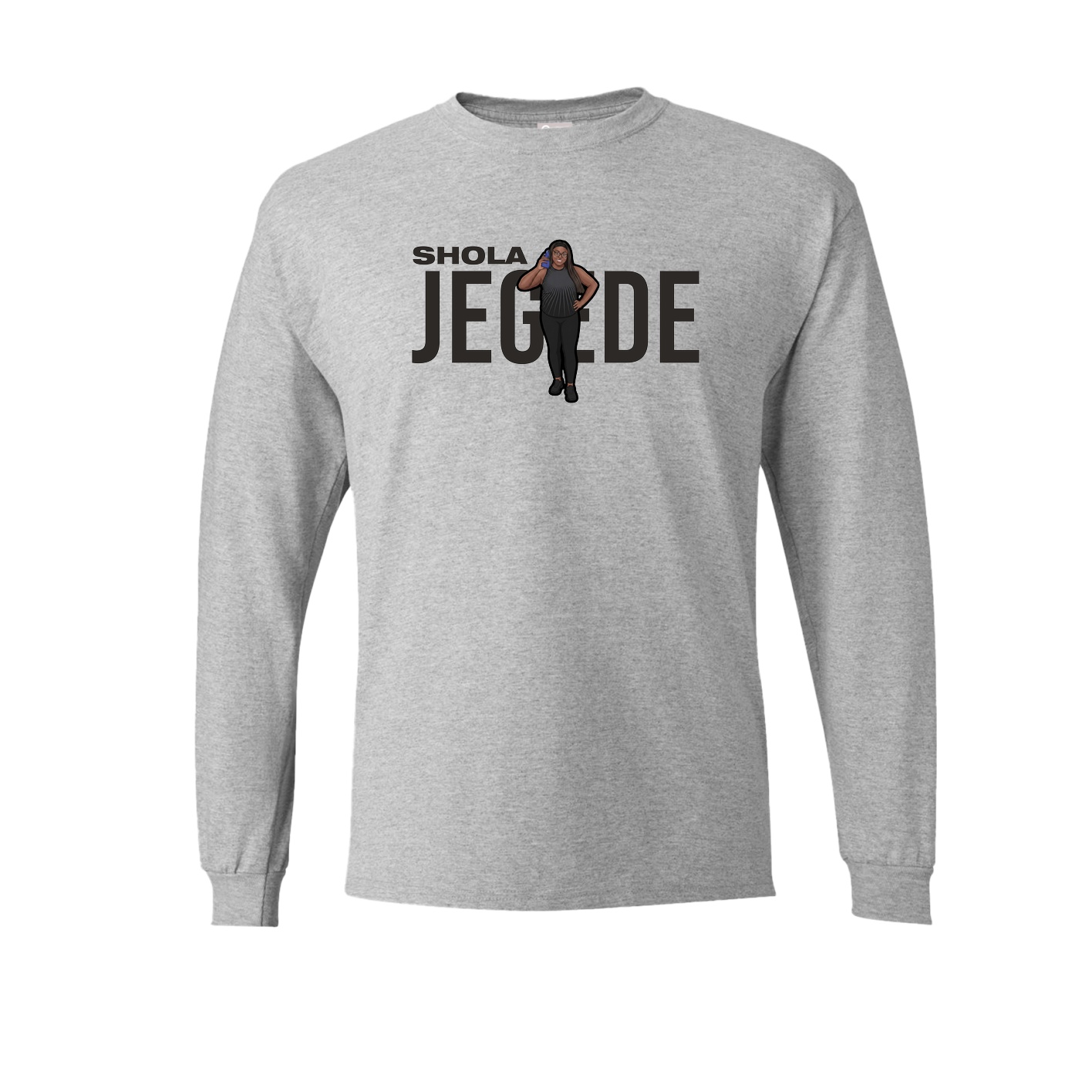 Long Sleeve Tee — Player Name in Grey
