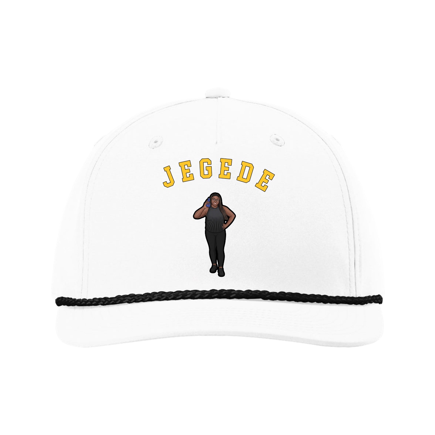 Five-Panel Classic Rope Cap — Shirsey Arch in White